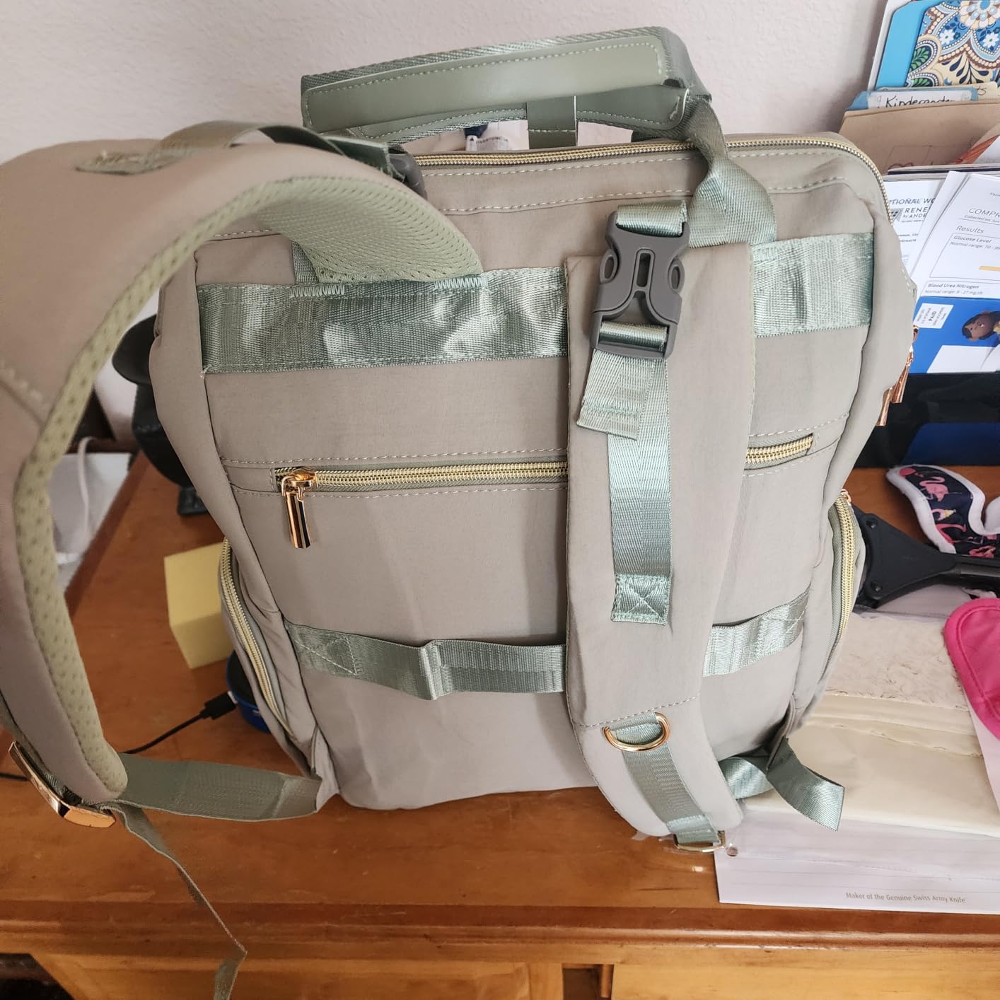 Diaper Bag Backpack Travel Diaper Backpack, Large Baby Diaper Bag with Changing Pad Baby Bag for Boys Girls, Insulated Pockets, Waterproof Baby Backpack for Mom & Maternity (Gray) customer photo 1