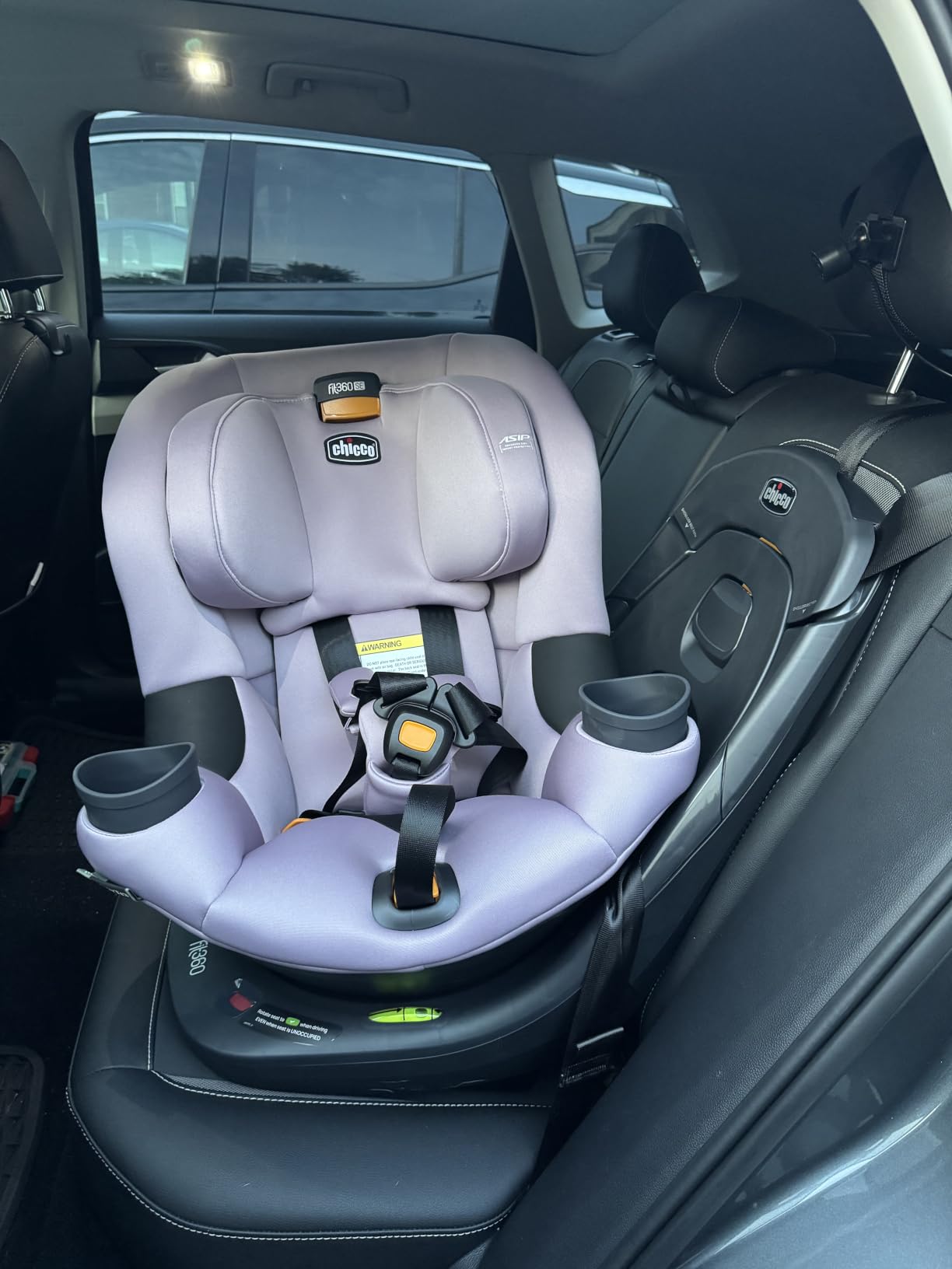 Chicco Fit360 SE Rotating Convertible Car Seat, 360 Degree Rotation | Lupine/Purple, convertible toddler car seat, rear/forward-facing 12-65 lbs, ClearTex fabric, LeverLock, 15-position headrest customer photo 2
