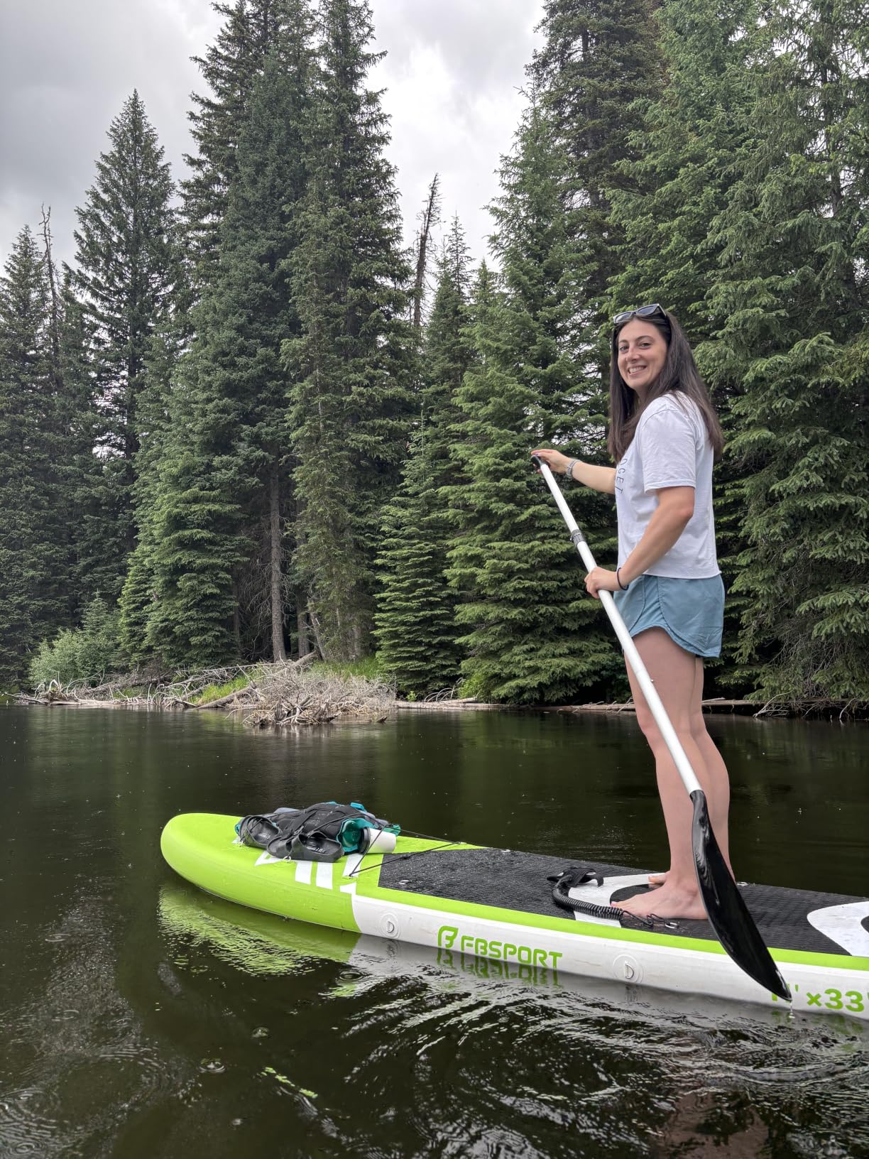 FBSPORT 11' Premium Stand Up Paddle Board, Yoga Board with SUP Accessories & Carry Bag | Wide Stance, Surf Control, Non-Slip Deck, Leash, Paddle and Pump for Youth & Adult customer photo 2