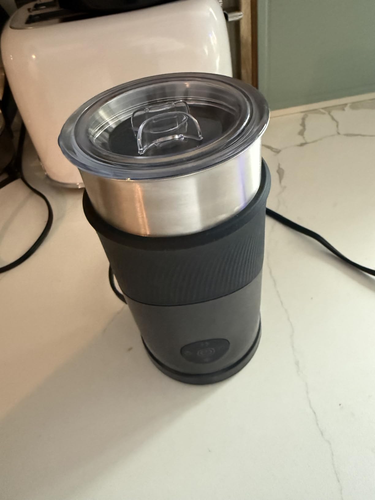 350ml Electric Milk Frother: 4-in-1 Hot & Cold | 450W Milk Steamer With 180ml Foam, Under 55dB - SUS304 Steel, 2 Whisks for Latte, Cappuccino customer photo 1