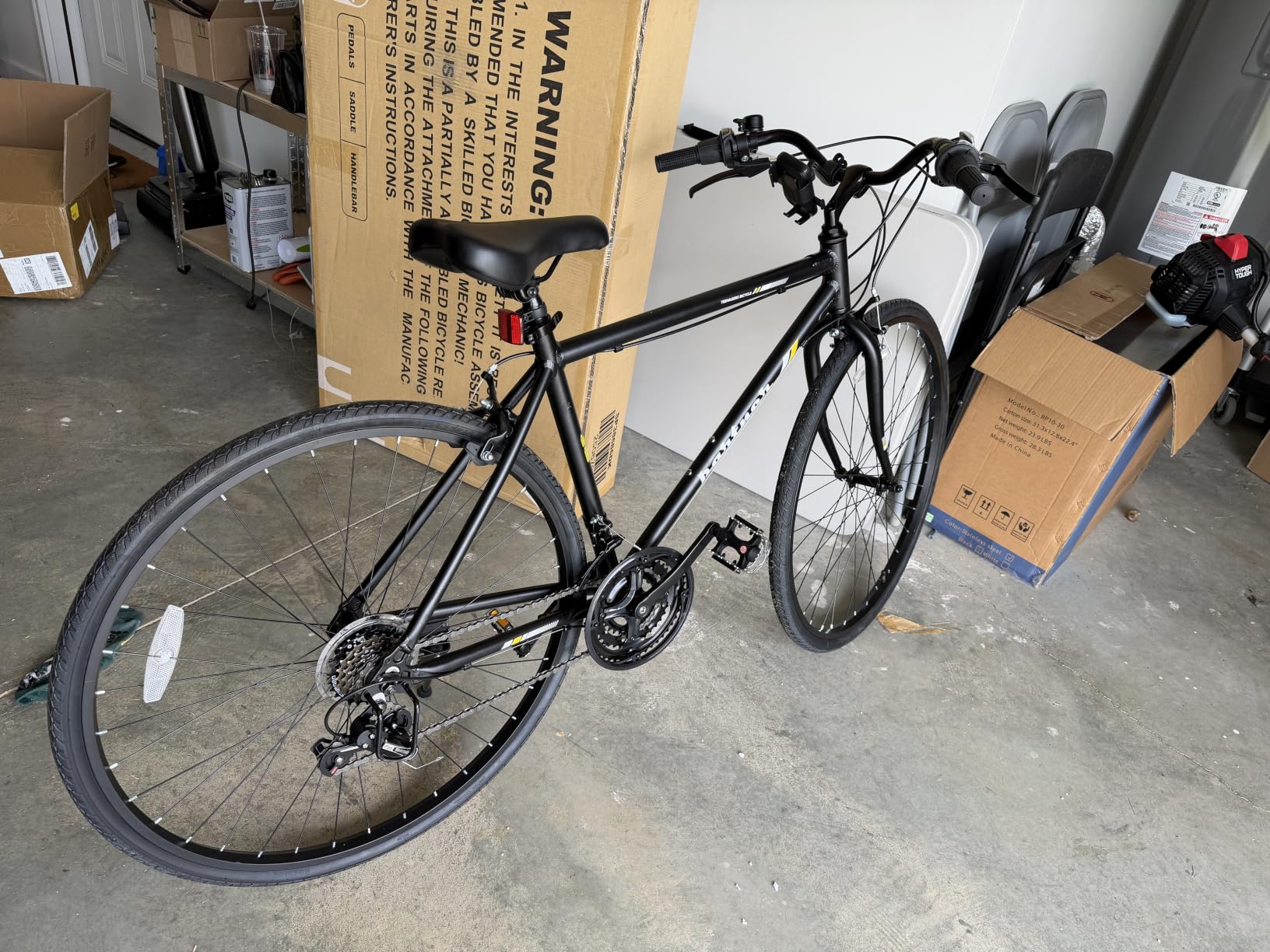 Goplus Hybrid Bike, 18-Speed 700C Urban Commuter Bicycle, Shimano Drivetrain, Lightweight Aluminum Frame, Dual Caliper Brakes, Phone Holder, 85% Pre-Assembled City Bicycle for Men Women Adult customer photo 1