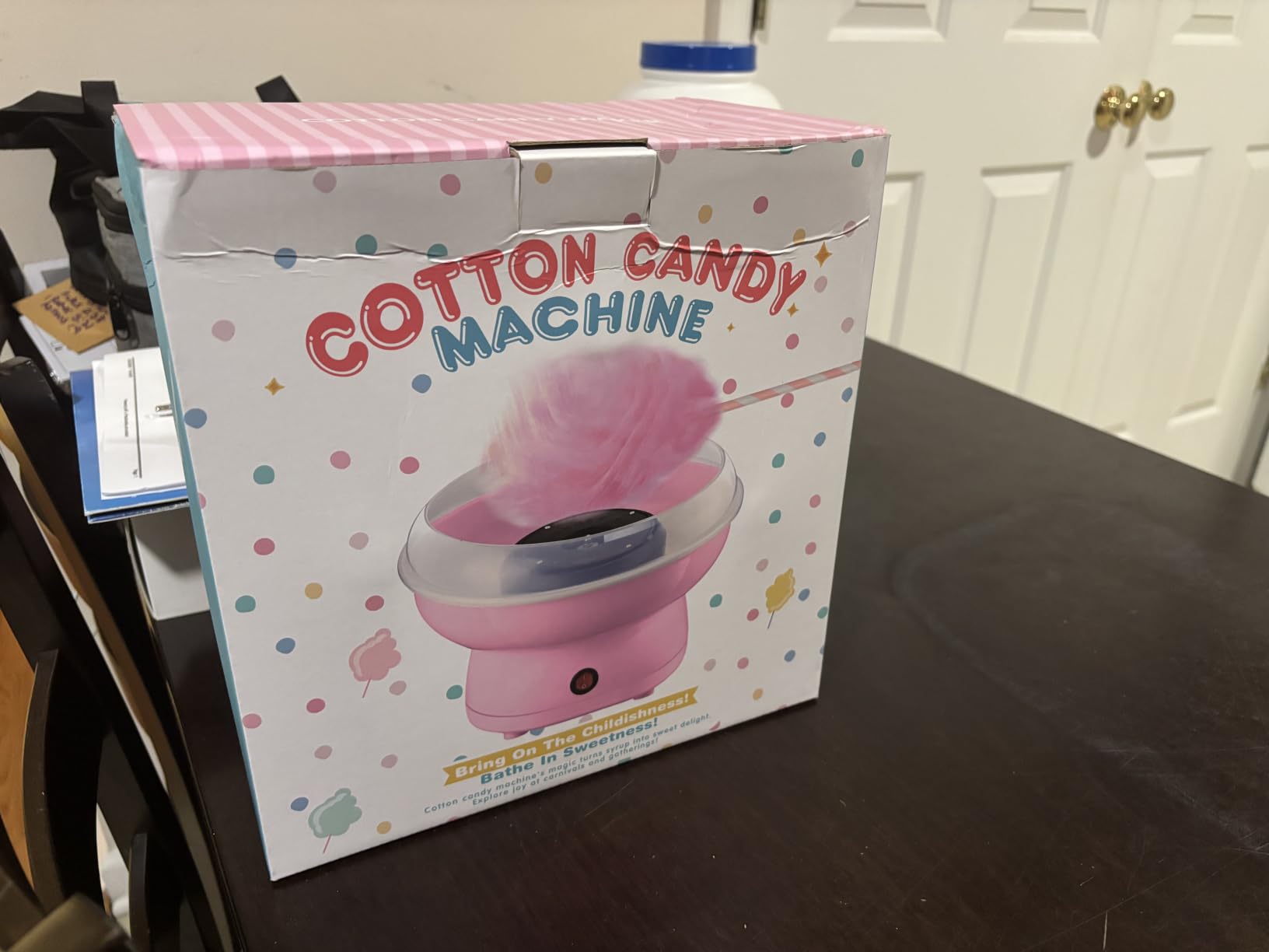Cotton Candy Machine for Kids & Family, Mini Pink Vintage Cotton Candy Maker with 40 Sticks & Sugar Scoop, Ideal for Birthday Christmas Party Gifts customer photo 2