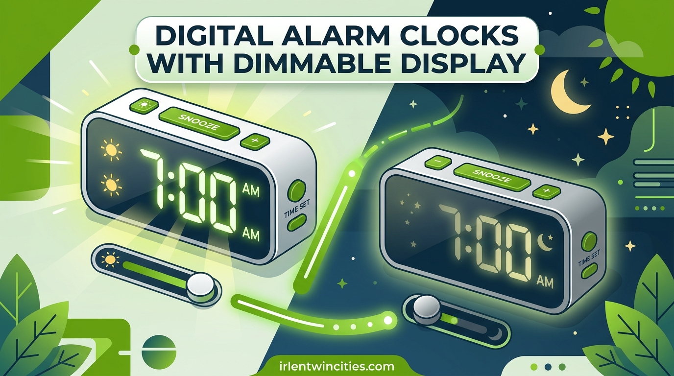 Digital Alarm Clocks with Dimmable Display