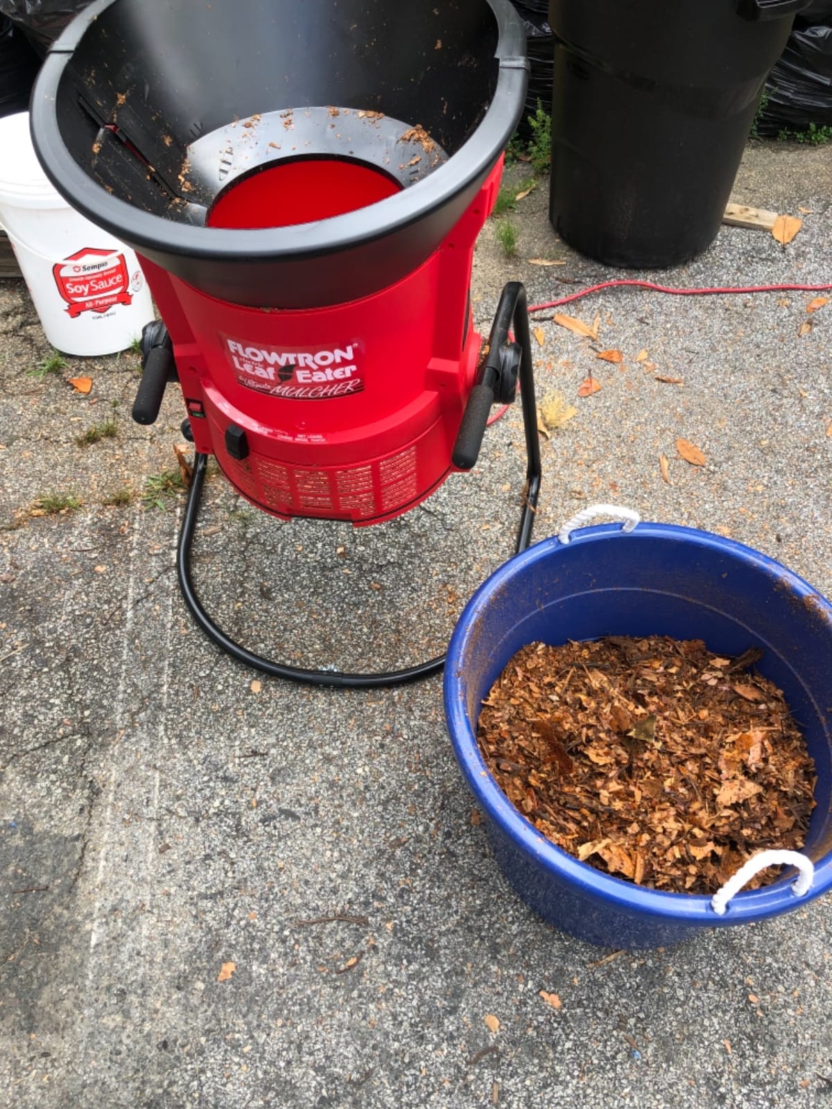Flowtron Electric Leaf Mulcher and Shredder, 30:1 Ratio, 21 in Funnel | Plug-in yard tool for wet or dry leaves, grass, and pine needles customer photo 1