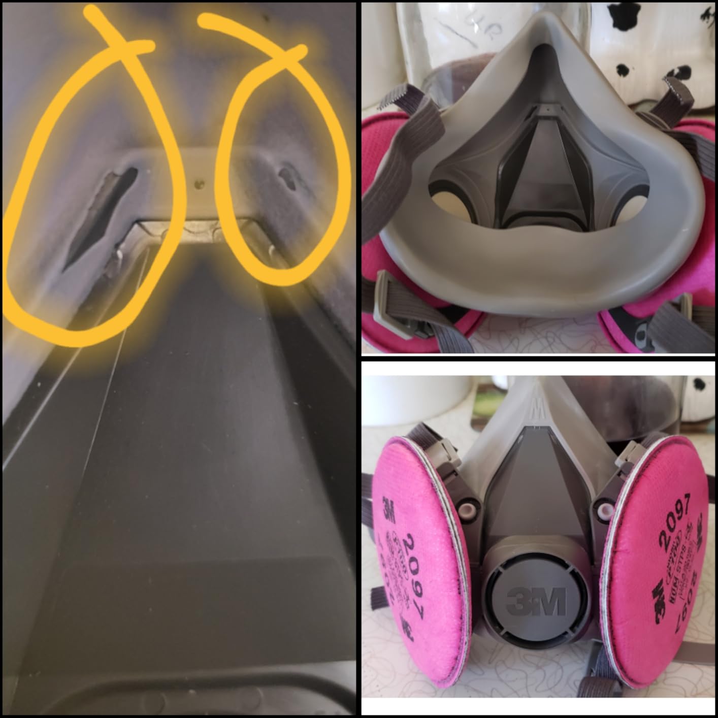 3M P100 Performance Mold & Lead Paint Removal Respirator, Medium Size, NIOSH-APPROVED P100 Rated Filter, Carbon Layer Helps Reduce Odor Nuisance, Lightweight, Adjustable Head Straps (6297P1-DC) customer photo 1