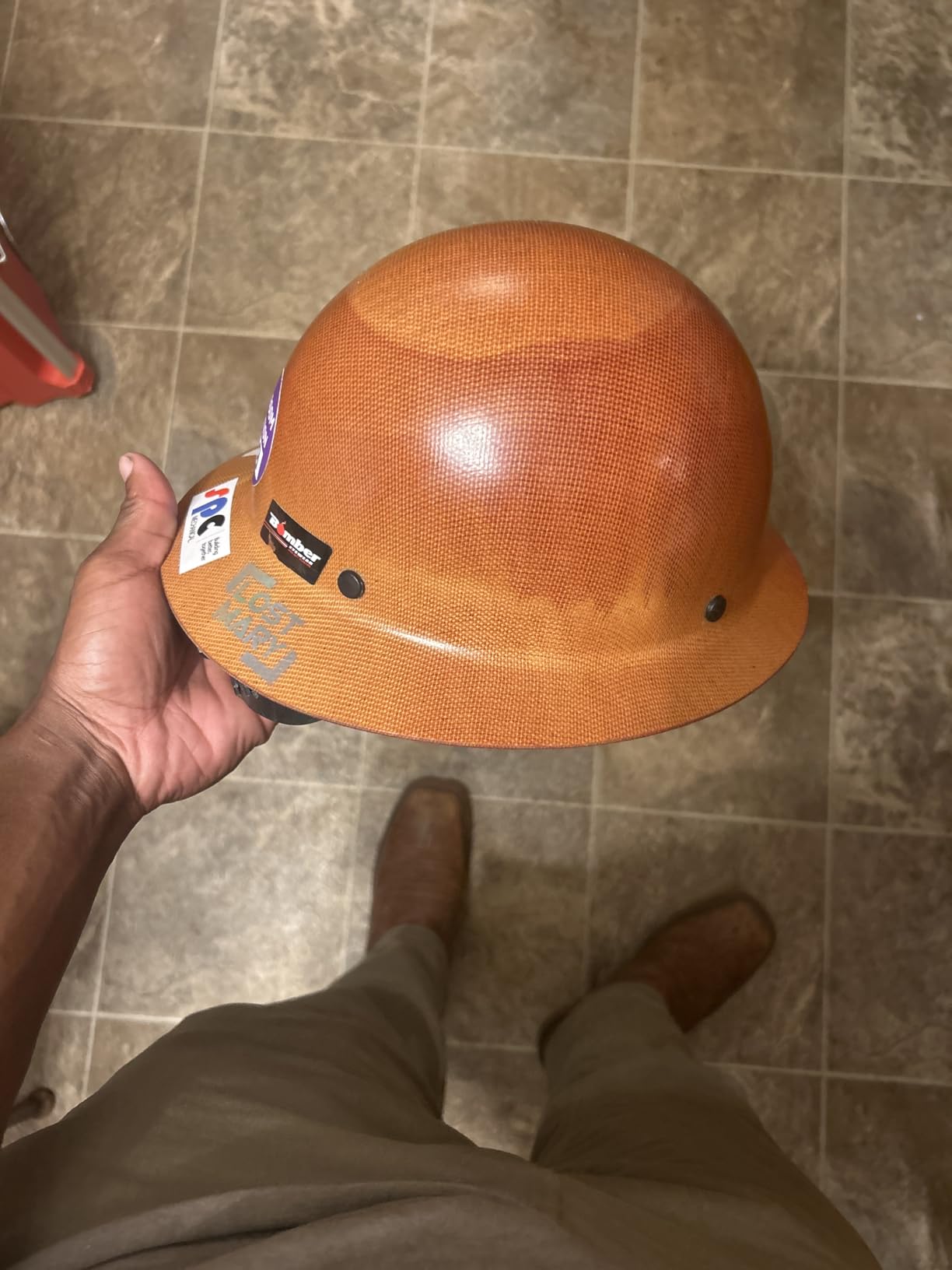 MSA Skullgard Full-Brim Hard Hat with Suspension - Non-Slotted Cap, Made of Phenolic Resin, Radiant Heat Loads up to 350F, Standard Size Hard Hat | Fas-Trac III Ratchet Suspension customer photo 2