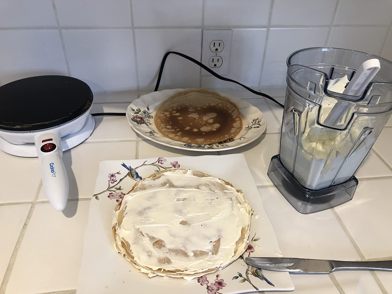 CucinaPro Cordless Crepe Maker, Non-Stick Dipping Plate, Electric Base | Breakfast Essential with Recipe Guide, Batter Spatula, Portable Hot Plate Compact Baker, Morning Brunch, Dessert Gift for Her customer photo 2