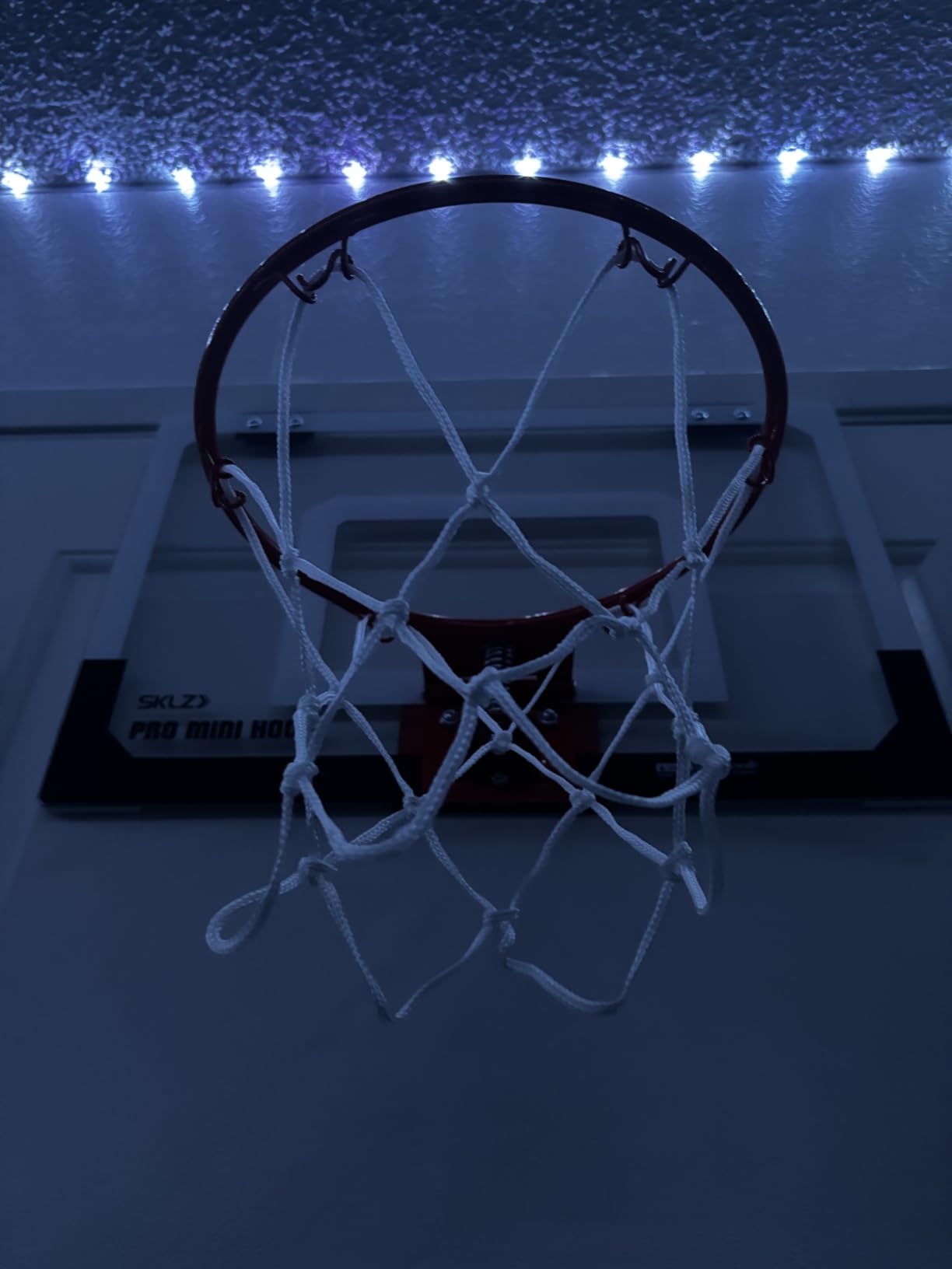 SKLZ Pro Mini Indoor Basketball Hoop with Ball, Over the Door, Shatter-Proof Backboard, Spring-Action Break-Away Steel Rim, Great for Home, Dorm Room, and Office customer photo 2