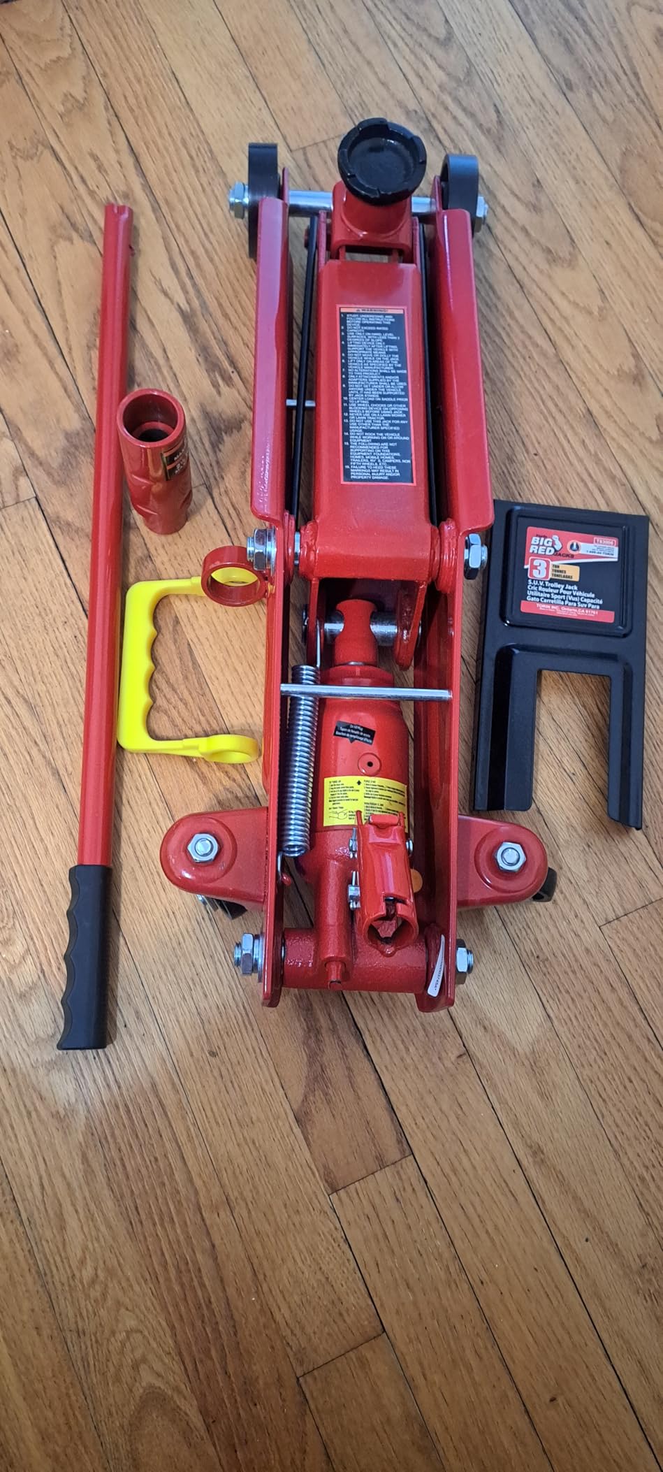 BIG RED T83006 Torin Hydraulic Trolley Service/Floor Jack with Extra Saddle (Fits: SUVs and Extended Height Trucks): 3 Ton (6,000 lb) Capacity, Red customer photo 2