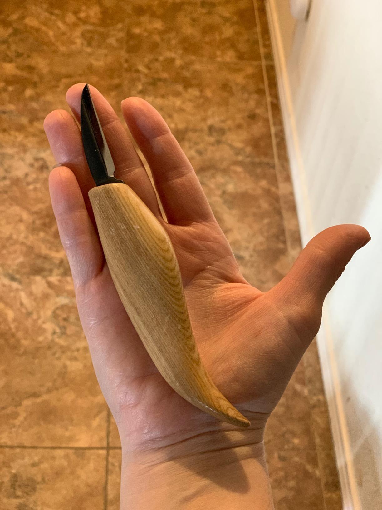 Flexcut Wood Carving Knives | Starter Set of 3 Woodcarving Knives | 1095 High Carbon Steel Blades | Ergonomic Ash Wood Handles for Beginners and Hobbyists | KN500 | Made in the U.S.A customer photo 2