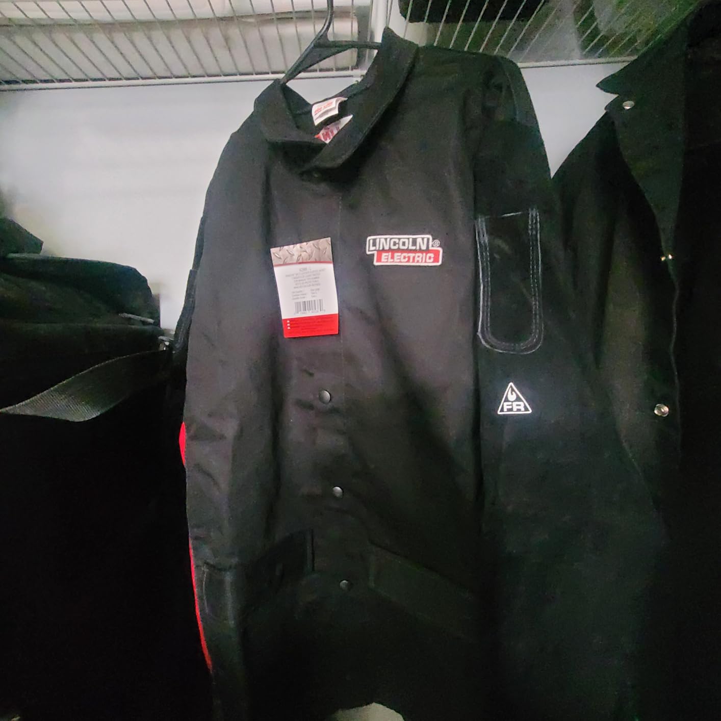 Lincoln Electric Split Leather Sleeved Welding Jacket | Premium Flame Resistant Cotton Body | Black & Red | Large | K2986-L customer photo 1