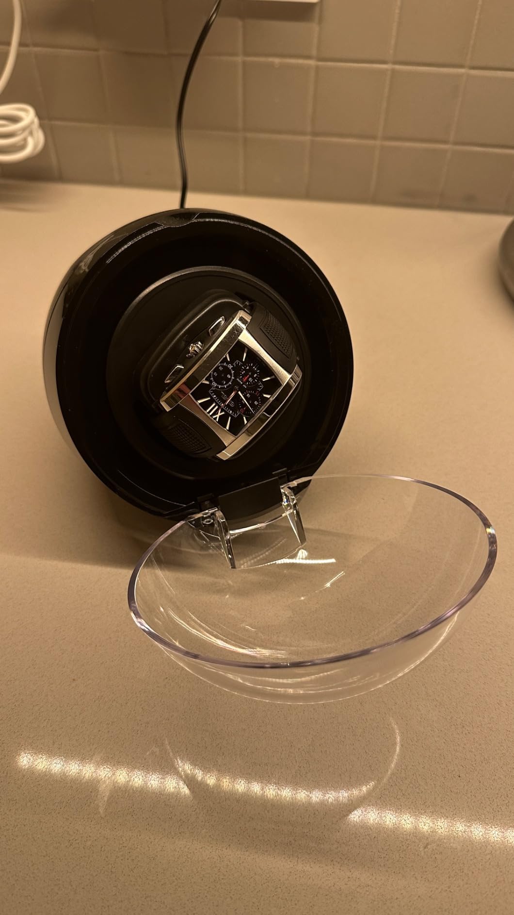 Watch Winder for Automatic Watches - Direct Drive Motor, Touch Button Settings, 12 Settings, Display Light, Adjustable Pillow, Compact Design - Single Watch Winder for Rolexes customer photo 2