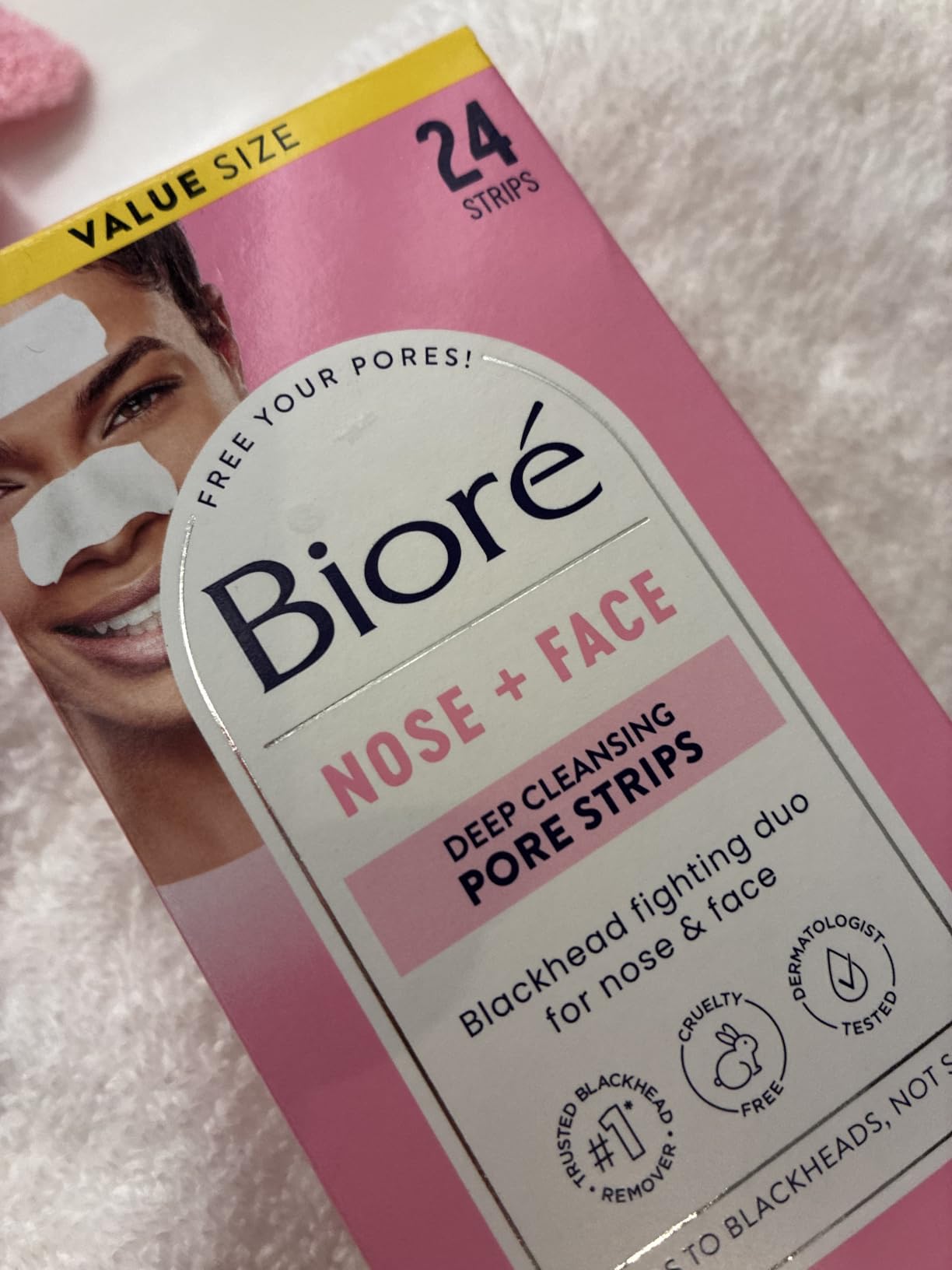 Biore Blackhead Remover Pore Strips, Deep Cleansing, Nose & Face, 14 ct customer photo 2
