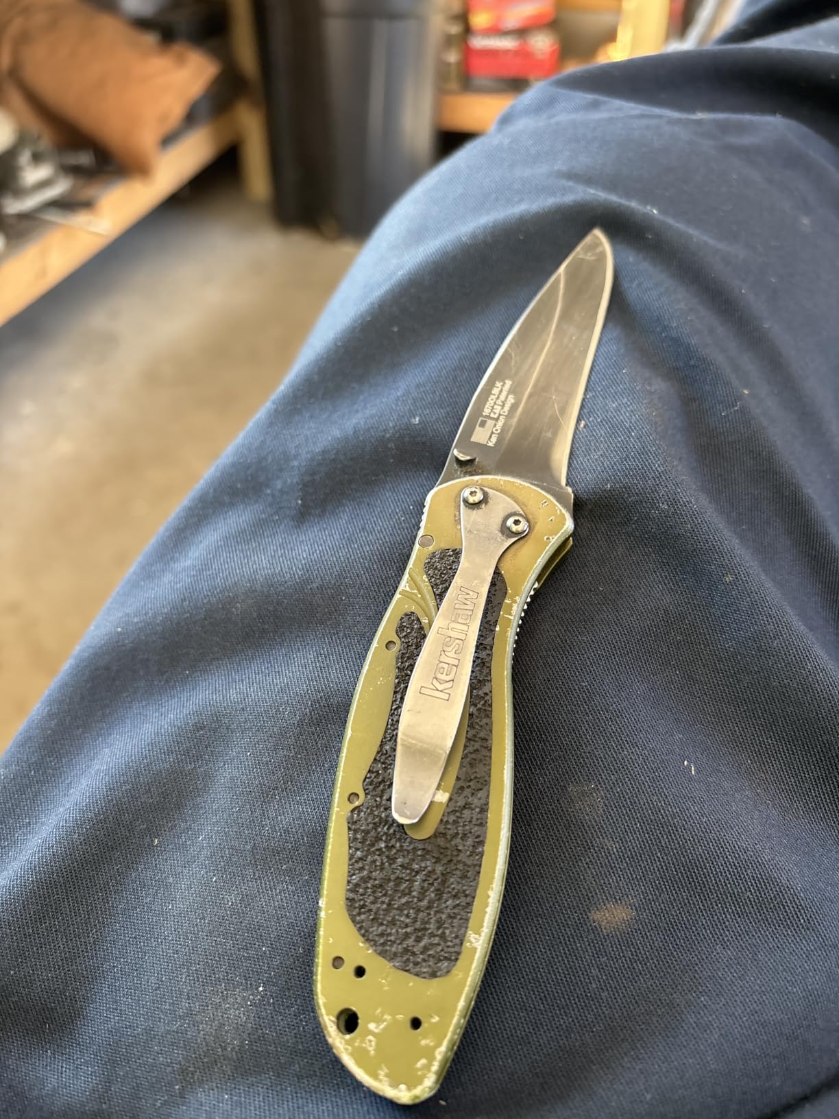 Kershaw Blur Pocket Knife, Olive and Black, 3.4 Inch Recurve Blade | EDC with Assisted Opening, USA Made, Reversible Pocketclip, Everyday Carry for Men and Women customer photo 1