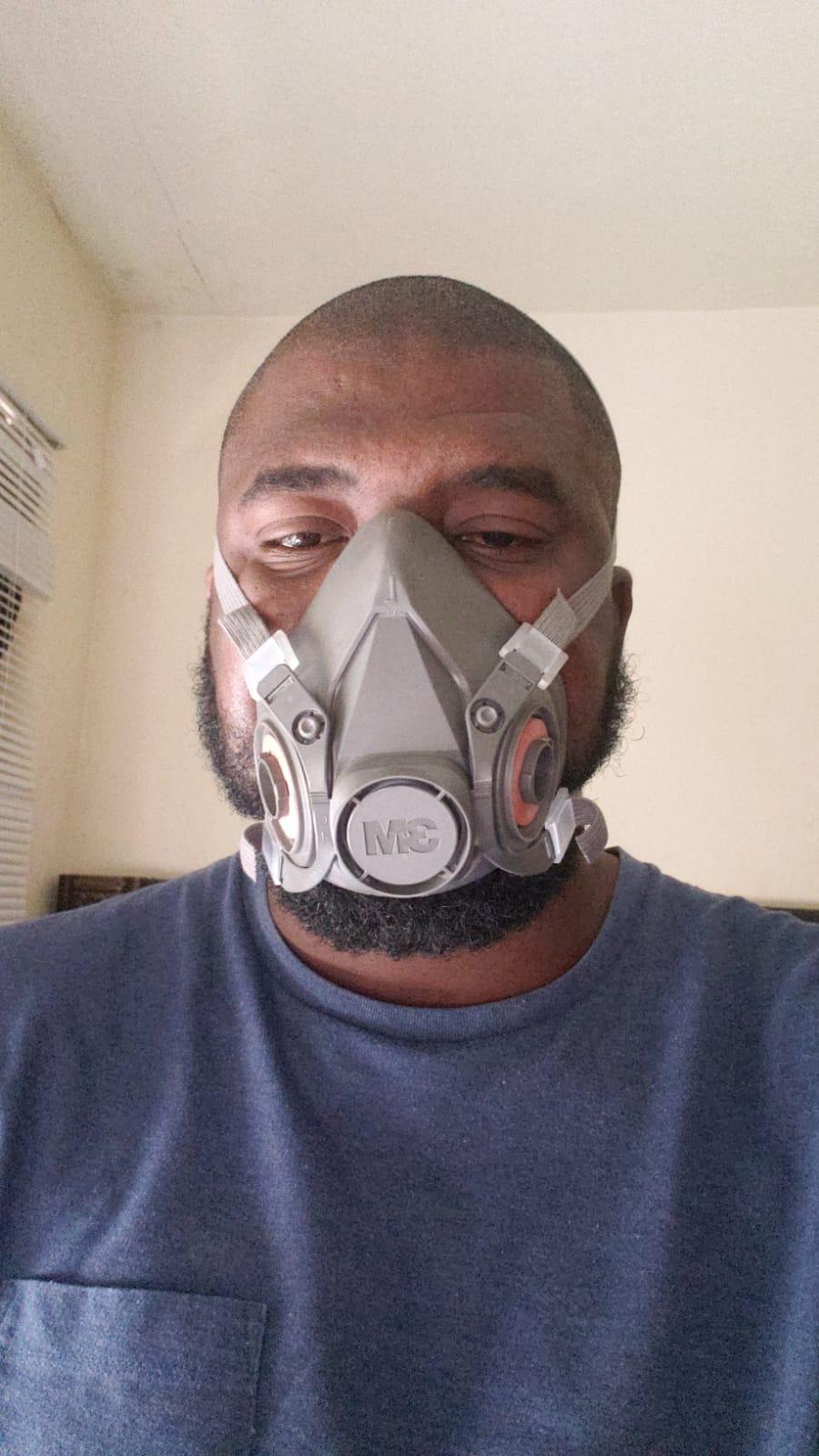 3M Half Facepiece Reusable Respirator 6300, NIOSH, Large | Four-Point Harness, Comfortable Fit, Dual Airline Supplied Air Compatible, Bayonet Connections, Painting, Sanding, Cleaning customer photo 1