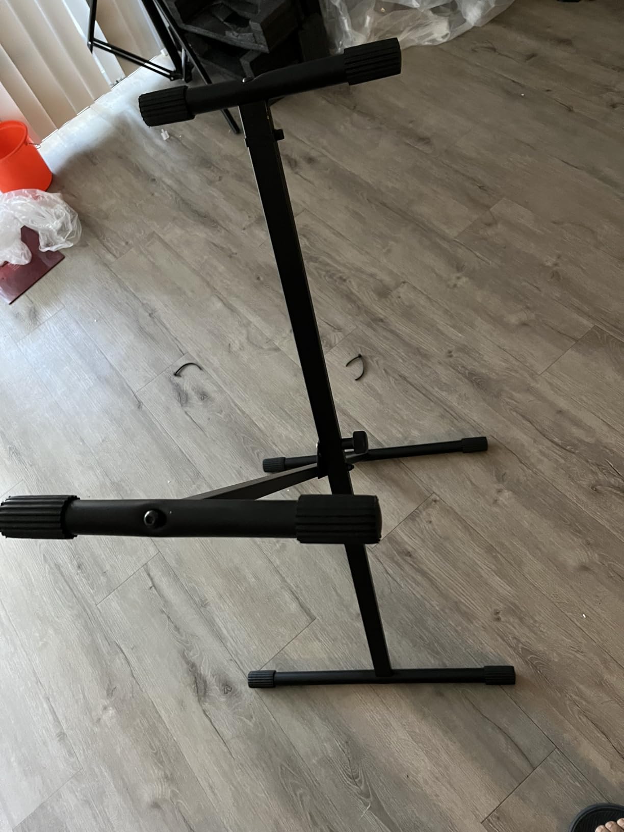 Stage Rocker Single-X Style Classic Folding Keyboard & Digital Piano Stand, Adjustable Width & Height, Durable & Sturdy, Easy to Assemble for Travel/Storage, Sleek Black, Powered by Hamilton(SR524000) customer photo 2