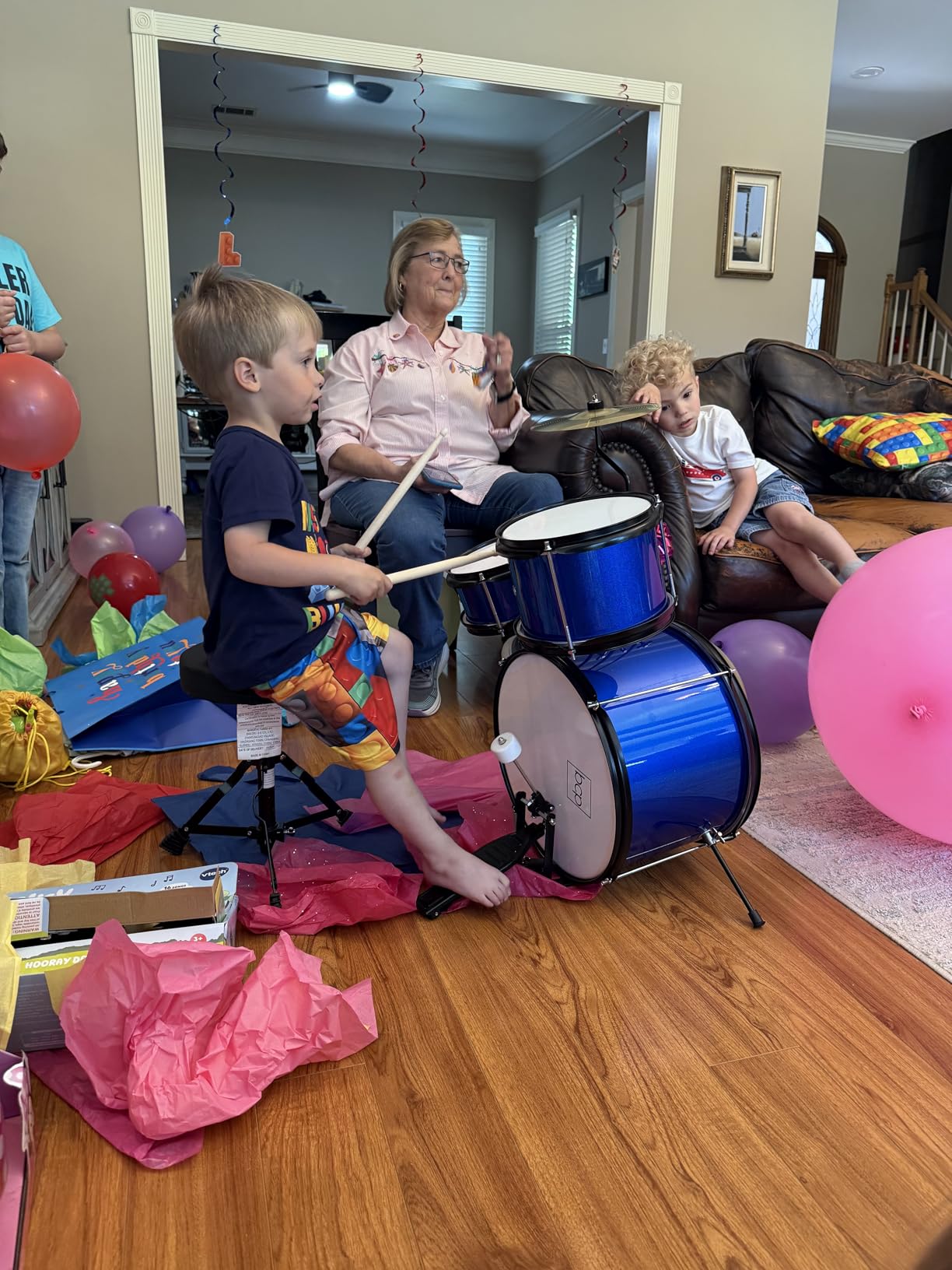 Best Choice Products 3-Piece Beginner Drum Set for Kids Juniors, w/Throne Stool, Cymbal, Drum Sticks, Bass Drum Pedal, 2 Toms - Blue customer photo 2