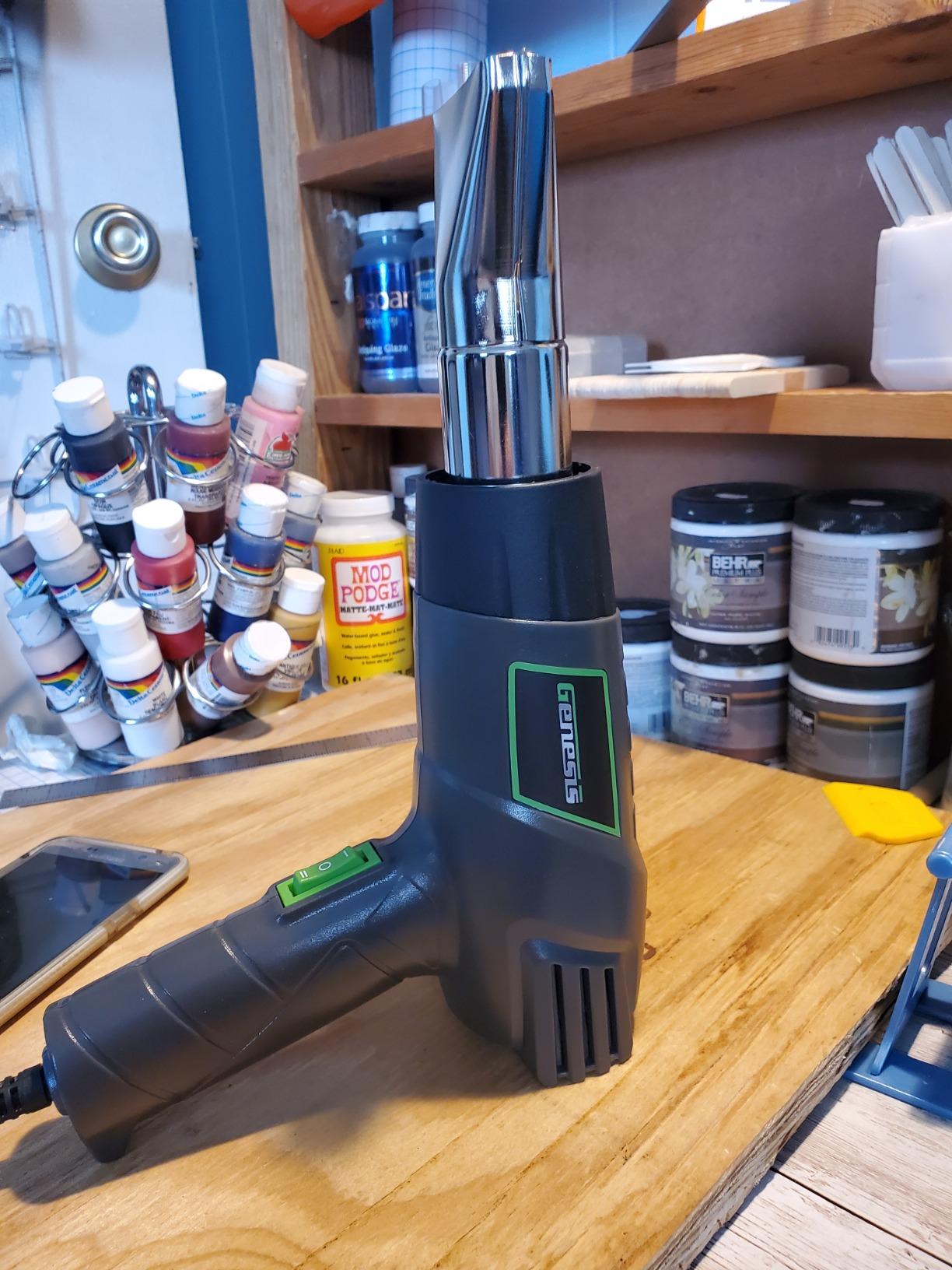Genesis GHG1500A Dual Temperature Heat Gun Kit With Fast Heat High And Low Settings 572F/1000F, Air Reduction Nozzle, Reflector Nozzle, And Two Deflector Nozzles with 2 Year Warranty | 572F or 1000F, For Shrink Tubing, For Crafting, For Vinyl Wrap, 4 Accessory Nozzles customer photo 2