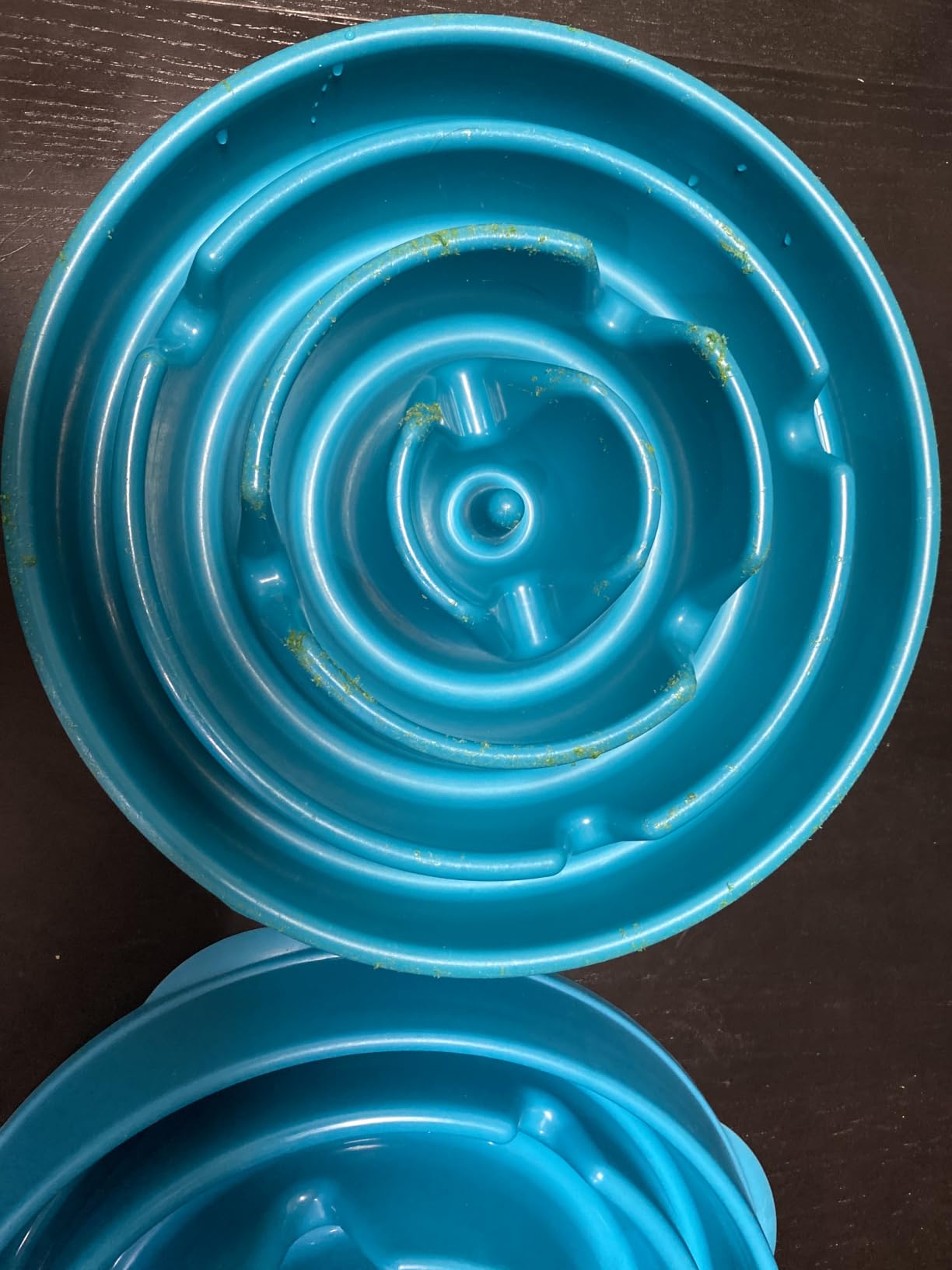 Outward Hound Fun Feeder Slo Bowl - Large 4-Cup Capacity, Slow Feeding, Medium to Large Dogs, Non-Slip, Turquoise, Drop Pattern customer photo 1