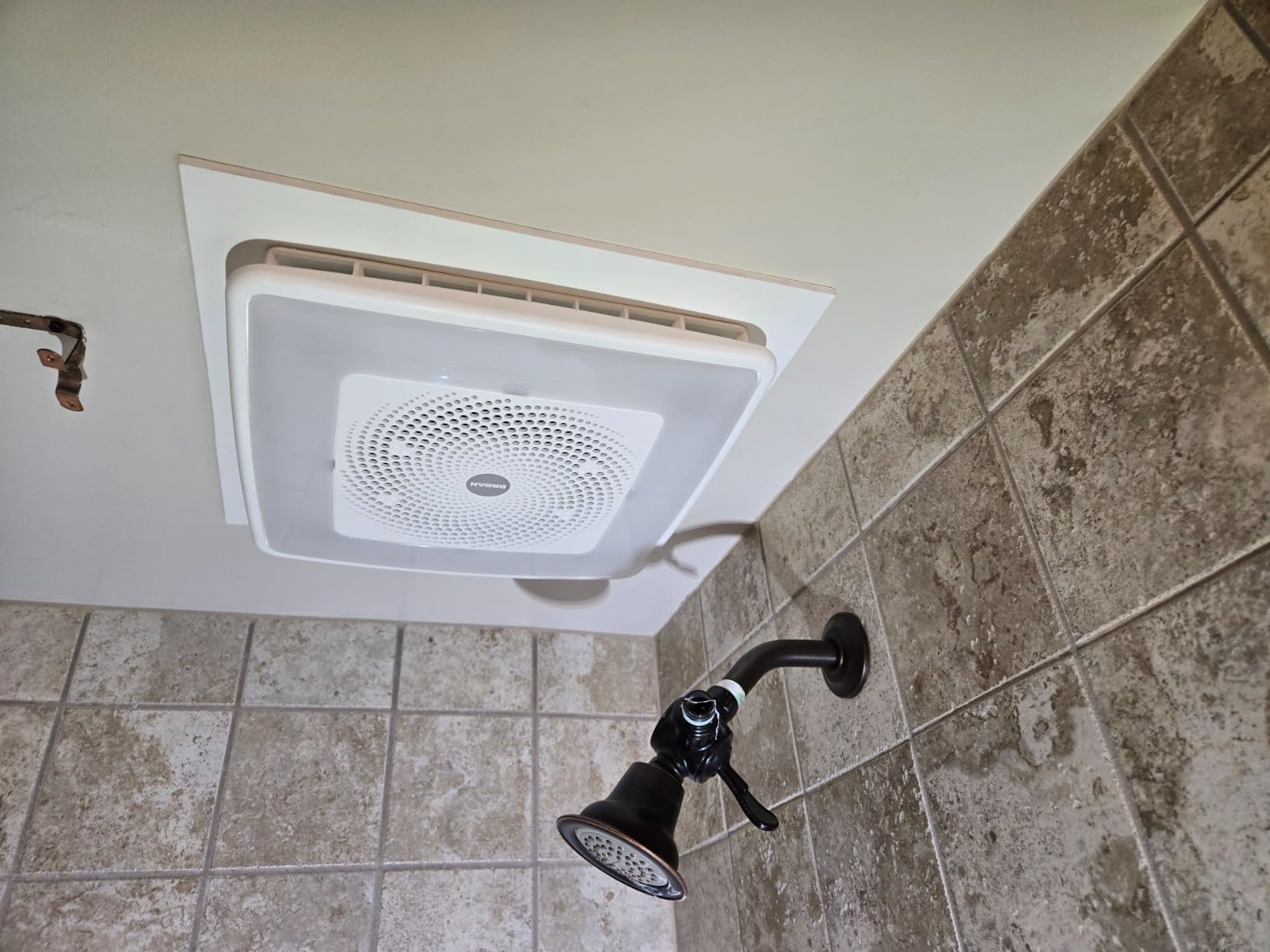 Broan-NuTone ChromaComfort Bathroom Exhaust Fan with Bluetooth Speaker, Powerful 110CFM/1.5 Sones, 24-color LED Light, SPK110RGBL, Wall Switch customer photo 1