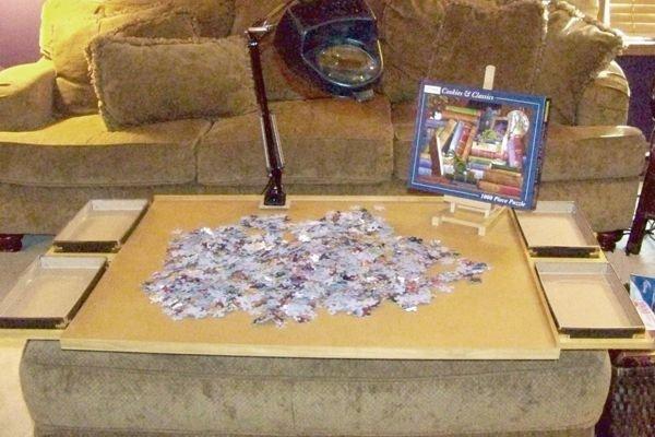 Bits and Pieces The Original Puzzle Board with Drawers, XL 1500 Piece | Extra Large 1500 Pieces Premium Wooden Puzzle Table, 26
