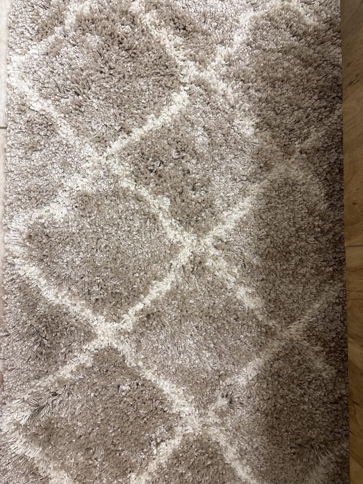 SAFAVIEH Hudson Shag Rug 8x10, Plush Trellis Large Ivory & Grey SGH281A customer photo 1