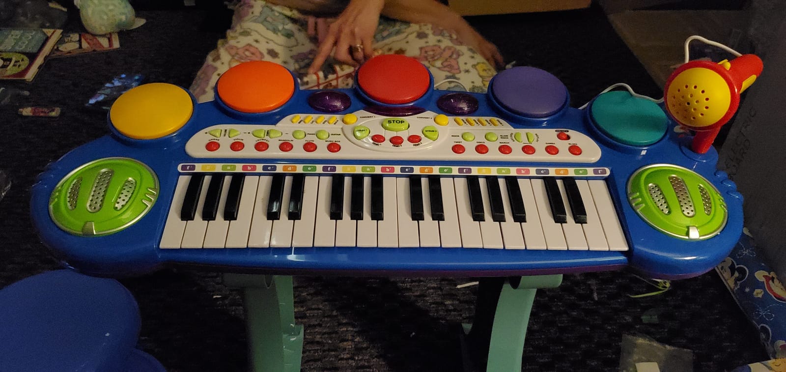 Best Choice Products 37-Key Kids Electronic Musical Instrument Piano Learning Toy Keyboard w/Multiple Sounds, Lights, Microphone, Stool - Blue customer photo 2