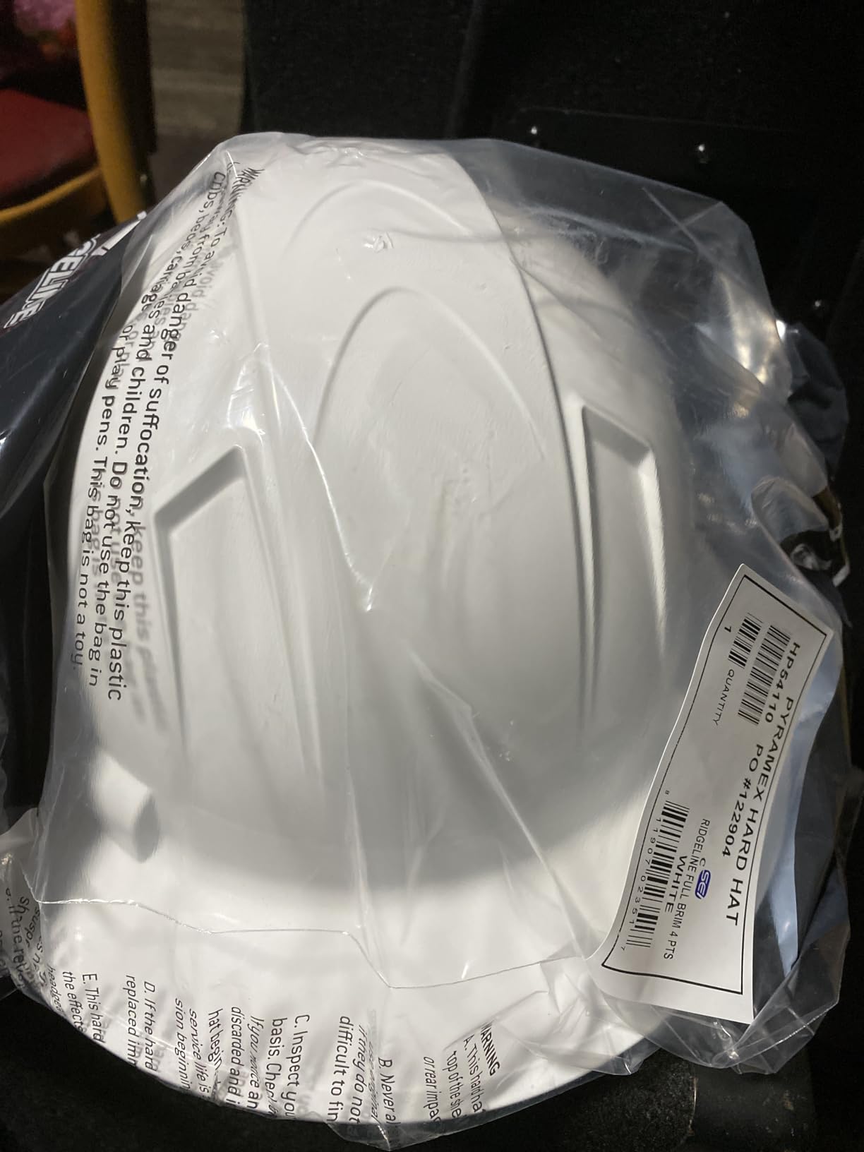 Pyramex Ridgeline Full Brim Hard Hat 4 Point Ratchet Matte Black Graphite Pattern | Full-brim sun & rain protection, HDPE shell, Ratchet suspension, Construction & utility, ANSI Z89.1 Type I Class C/G/E customer photo 1