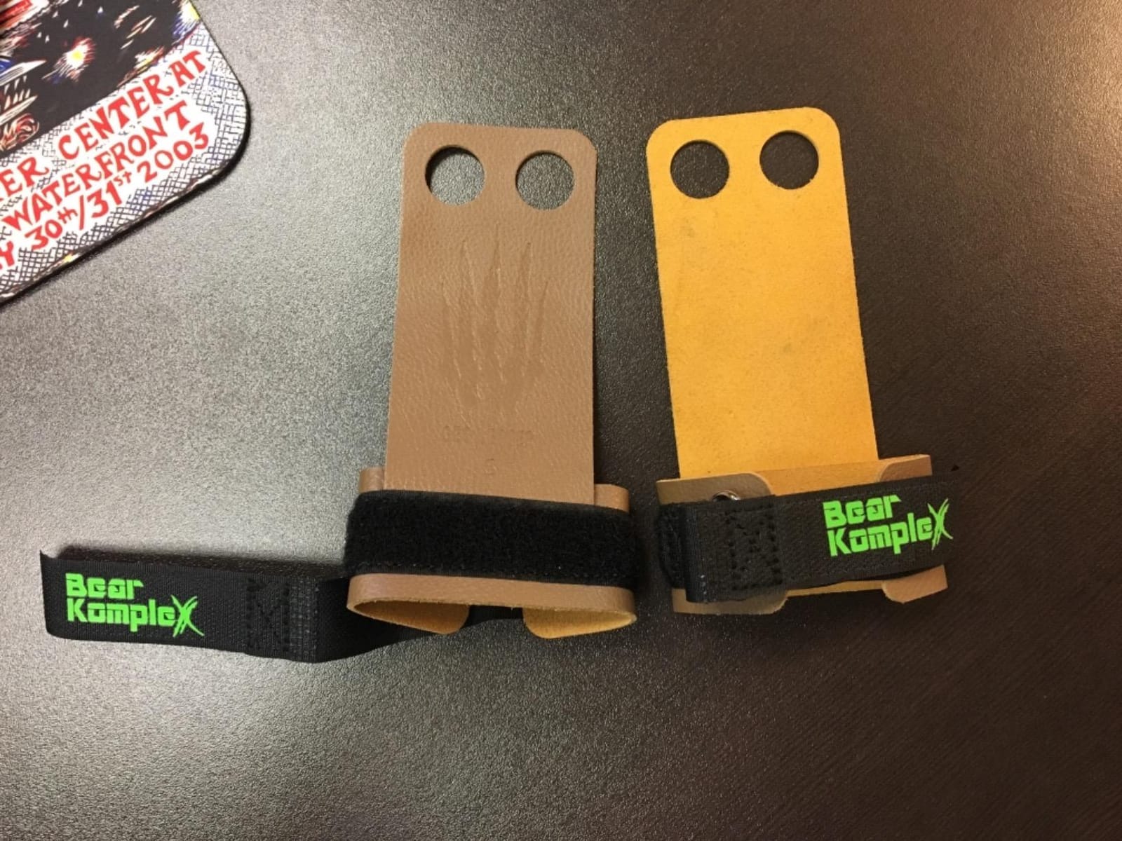 Bear KompleX 2 Hole Leather Hand Grips for Workouts, Pull-ups, Weightlifting, WOD Gymnastics, Crosstraining Palm Grips with Wrist Wraps, Hand Protection from Rips and Blisters, 1 Pair customer photo 1