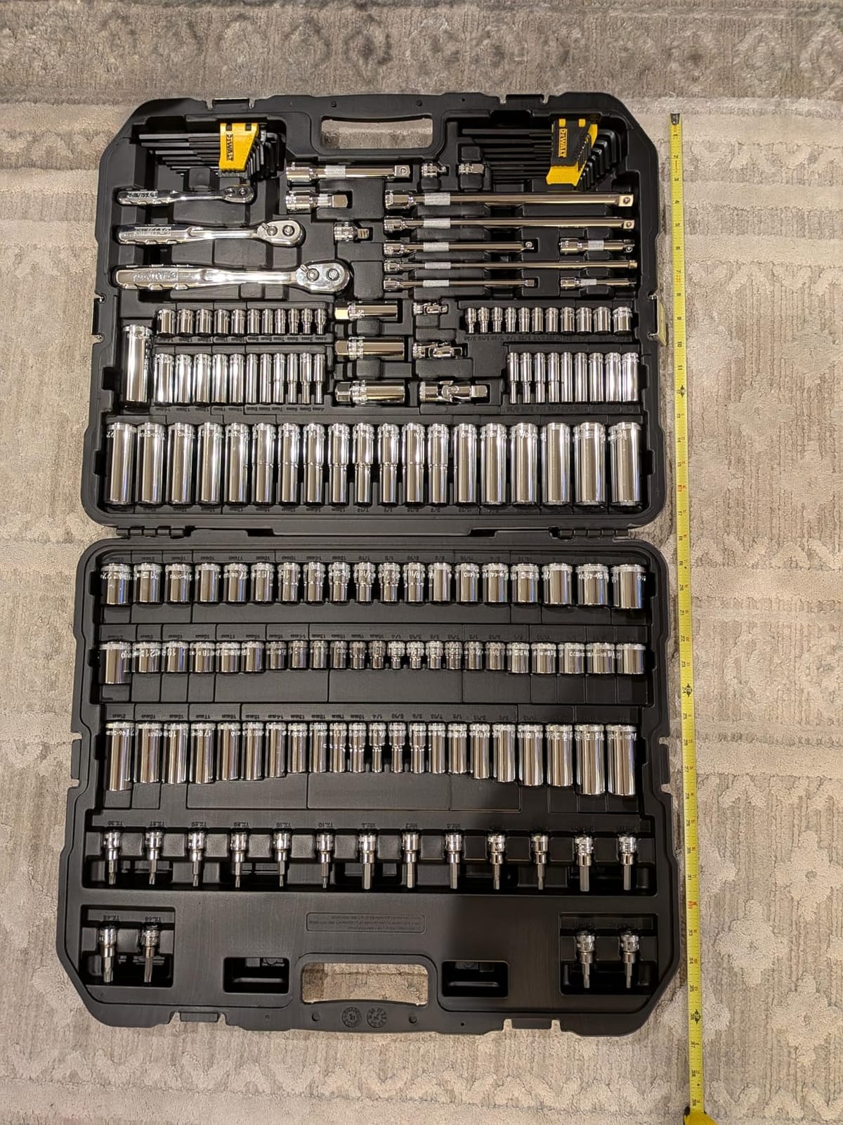 DEWALT 192 Pcs. Mechanics Tool Set, 1/2, 1/4, 3/8 Socket Set, SAE and Metric Socket Wrench Set, Hard Shell Tool Box (DWMT75049) customer photo 1