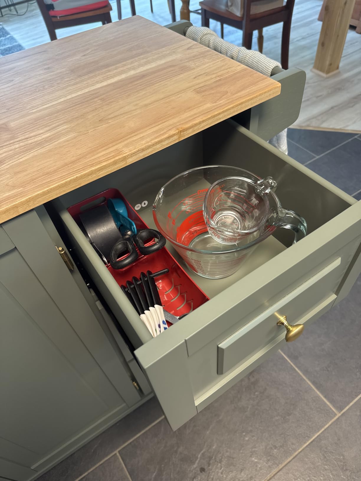 Homestyles Dolly Madison Off-White Mobile Kitchen Island Cart with Wood Drop Leaf Breakfast Bar customer photo 1