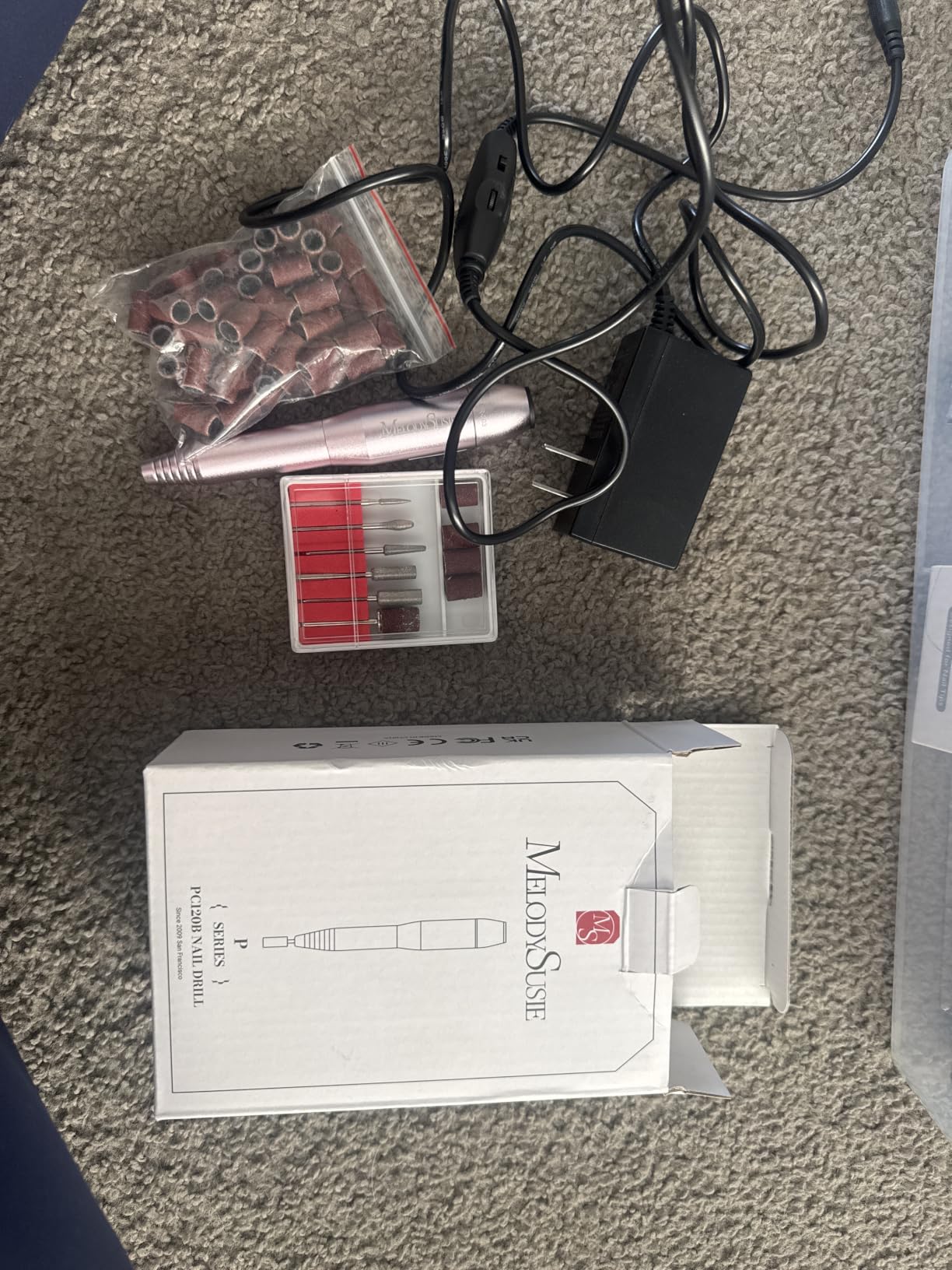 MelodySusie PC120B Pen Nail Drill with Compact AC Adapter Kit | 20000RPM, For cuticle care, shaping, polishing and gel removal in beginner-friendly home routines customer photo 1