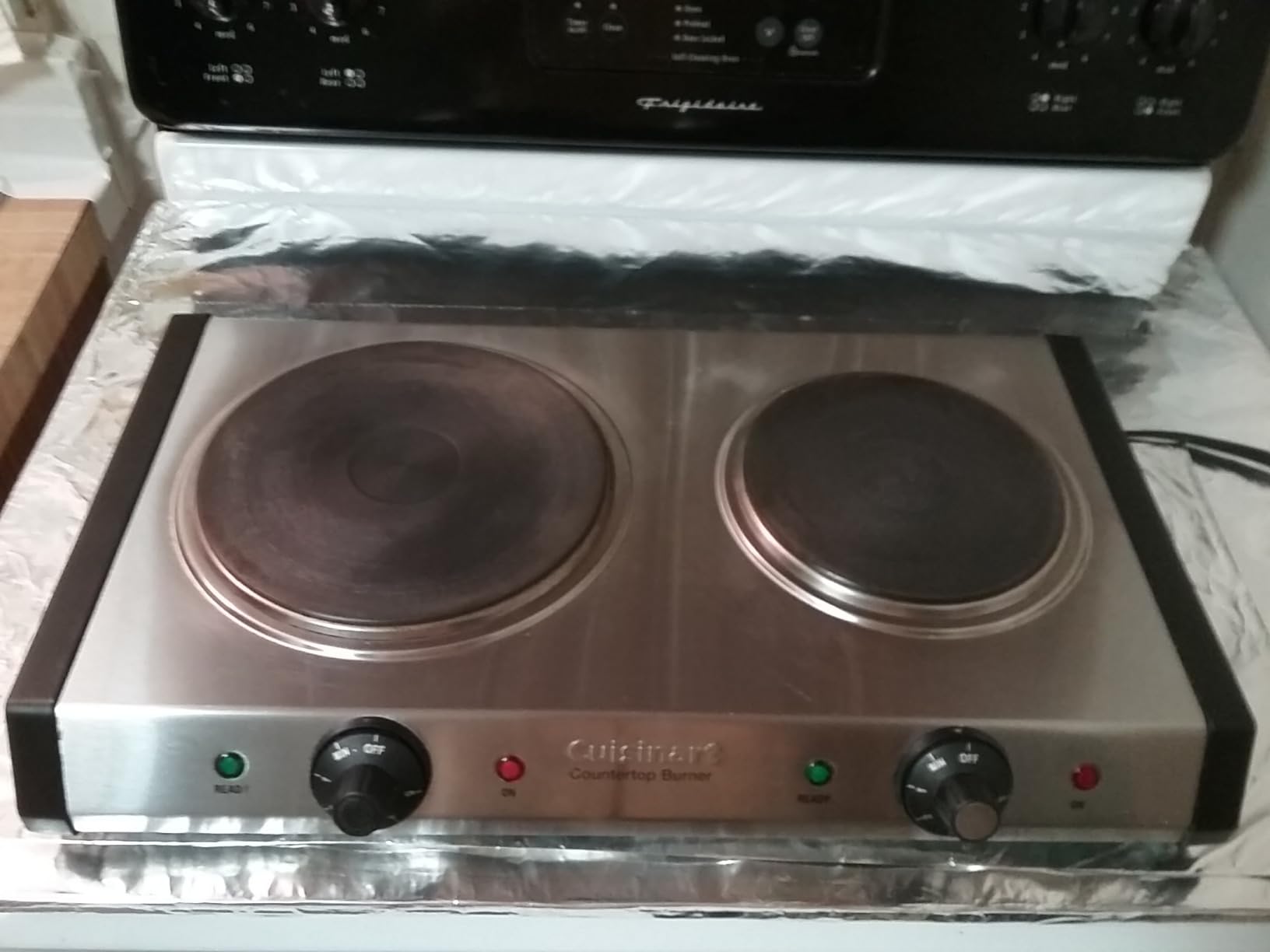 Cuisinart Double Burner Hot Plate, 1800W, Stainless Steel/Black CPT-180P1 | Portable cast iron cooktop for cooking customer photo 1