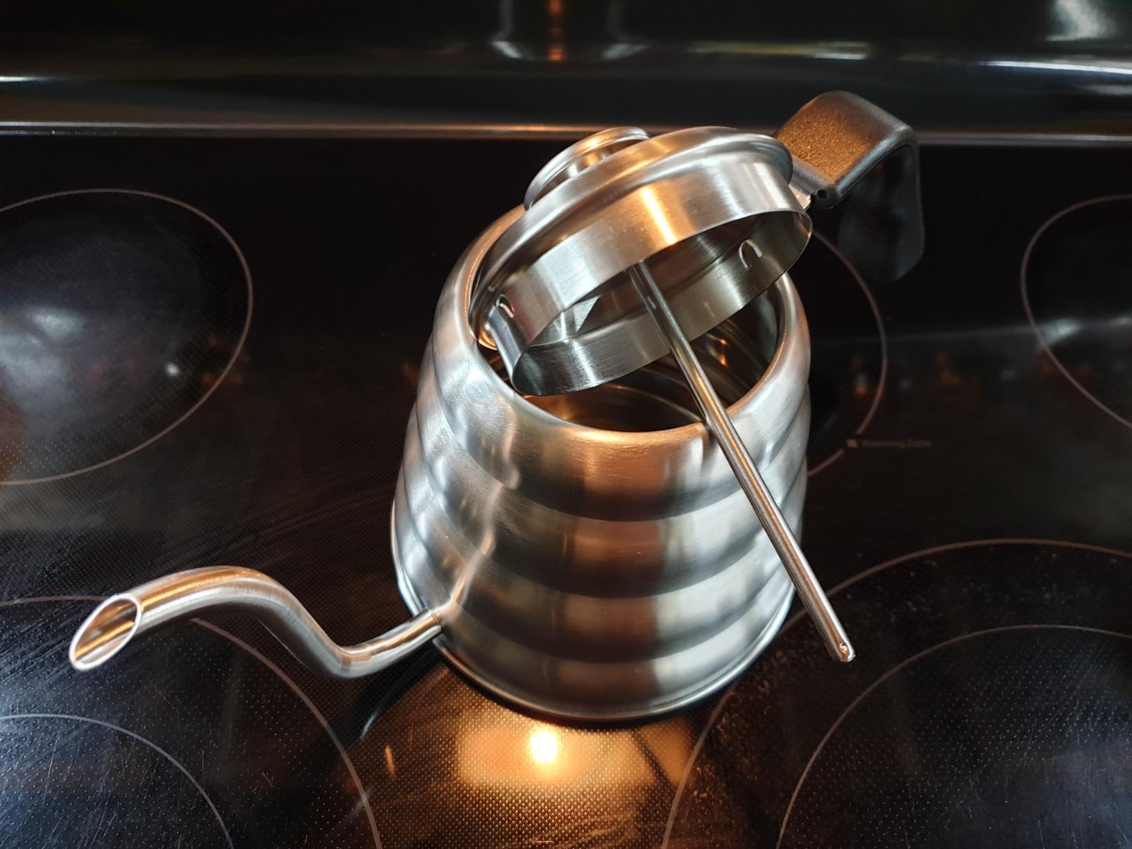 Barista Warrior Gooseneck Kettle with Thermometer - 1.2L Pour Over Coffee & Tea Kettle, 18/8 Stainless Steel Gooseneck Kettle Pot, Precision Pour Drip Spout, Suitable for All-Stoves (40 fl oz) customer photo 2