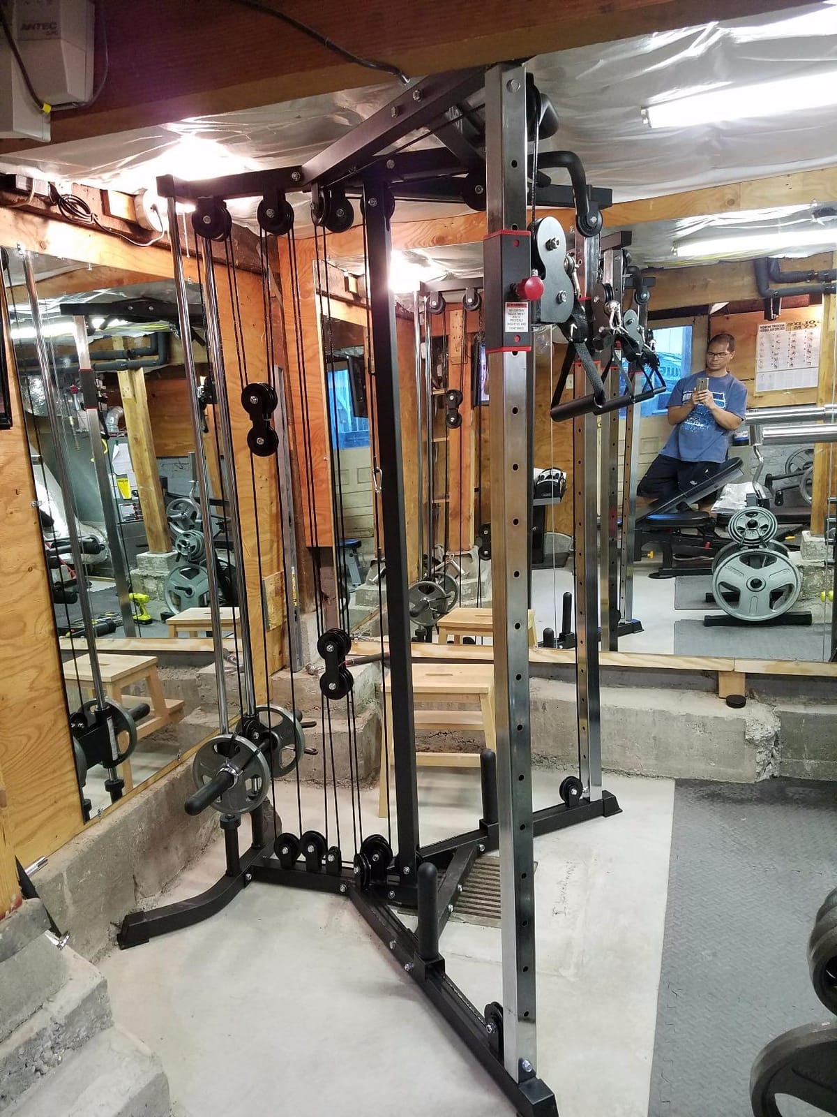 Valor Fitness Cable Crossover Machine - 17 Adjustable Positions with Pull Up Bars and Optional Bundle Attachments Max Weight 200 lb. Plate Loaded Pulley System for Home Gym Power Workout customer photo 1
