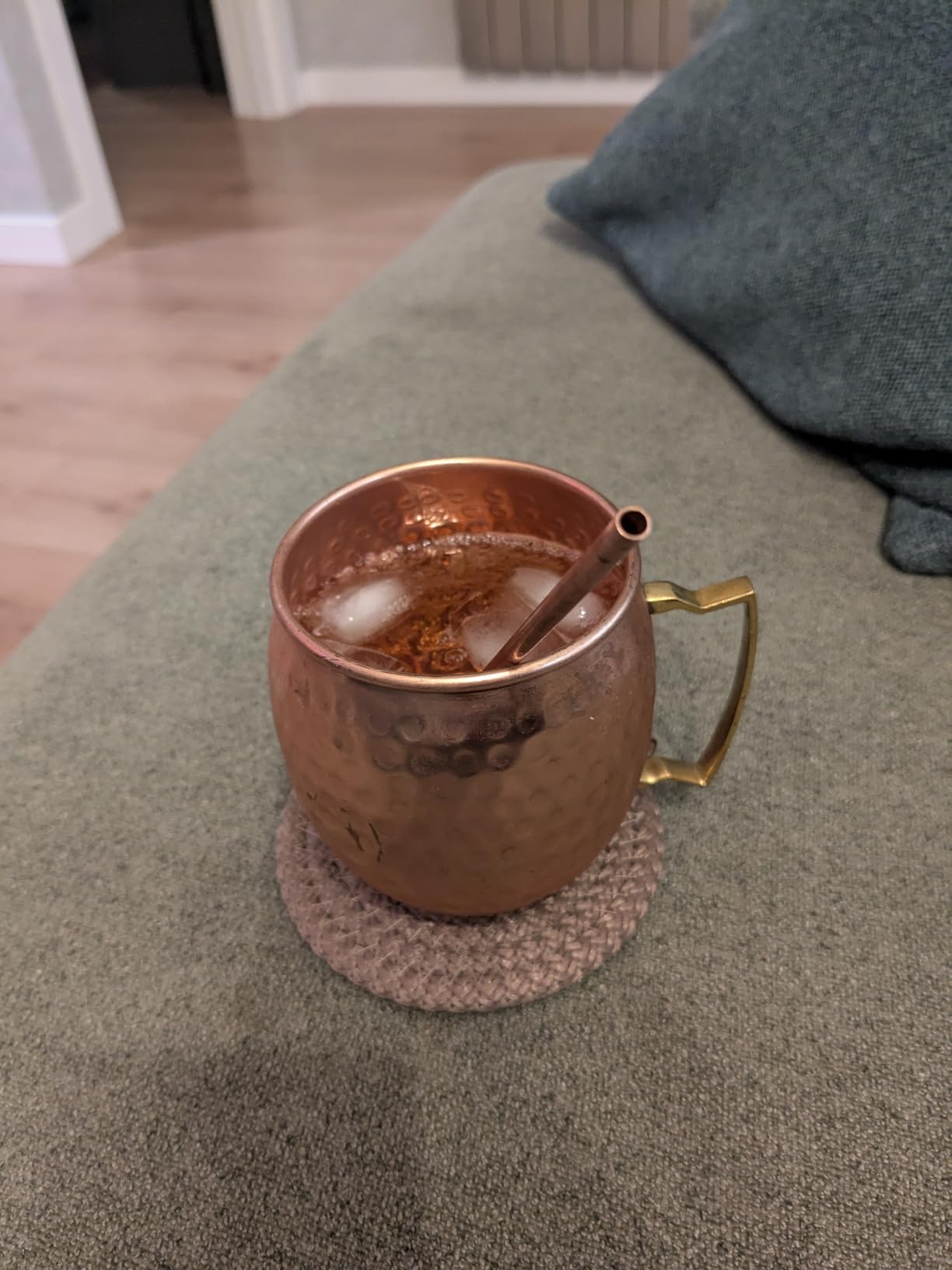 Moscow Mule Copper Mugs Set of 4, 16 oz Pure Copper Cups for Drinking | Handcrafted and Food Safe with No Lining, Gift Boxed with Two Cocktail Straws and a Jigger, Ice Cold to the Very Last Sip customer photo 1