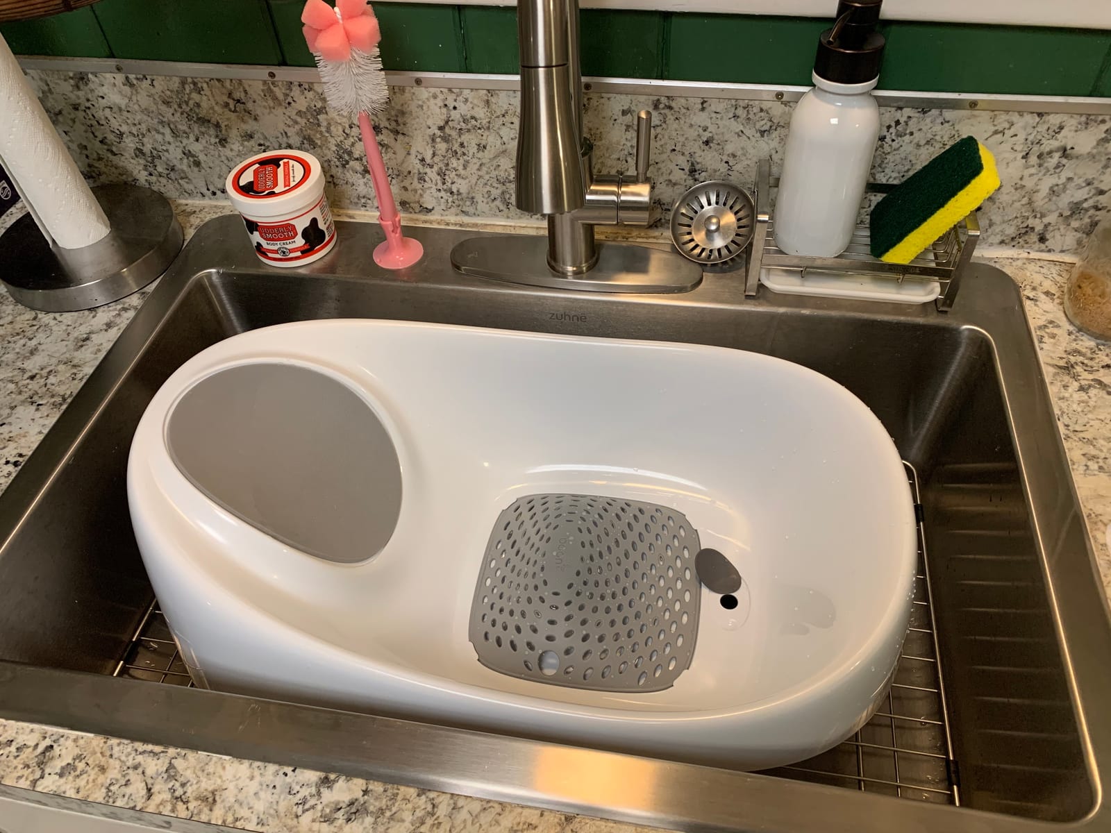 Boon Soak 3 Stage Baby Bathtub - Baby Bath Tub with Three Support Positions for Newborn to Toddlers - Color Changing Drain Plug for Ideal Bath Temperature - Gray - Ages 0 to 18 Months and Up customer photo 2