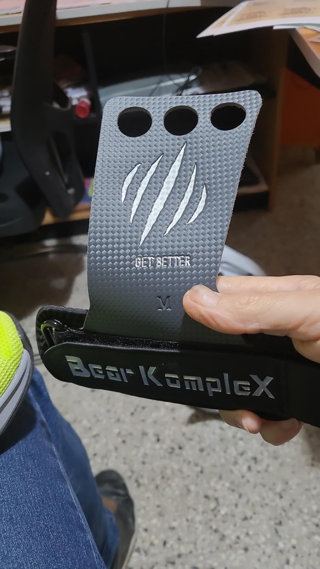 Bear KompleX 2-3 Hole Carbon Hand Grips for Weight Lifting, Cross Training and Gymnastics, Durable Workout Grips with Wrist Wraps, Comfortable Lifting Straps & Workout for Gymnastic Bars customer photo 2