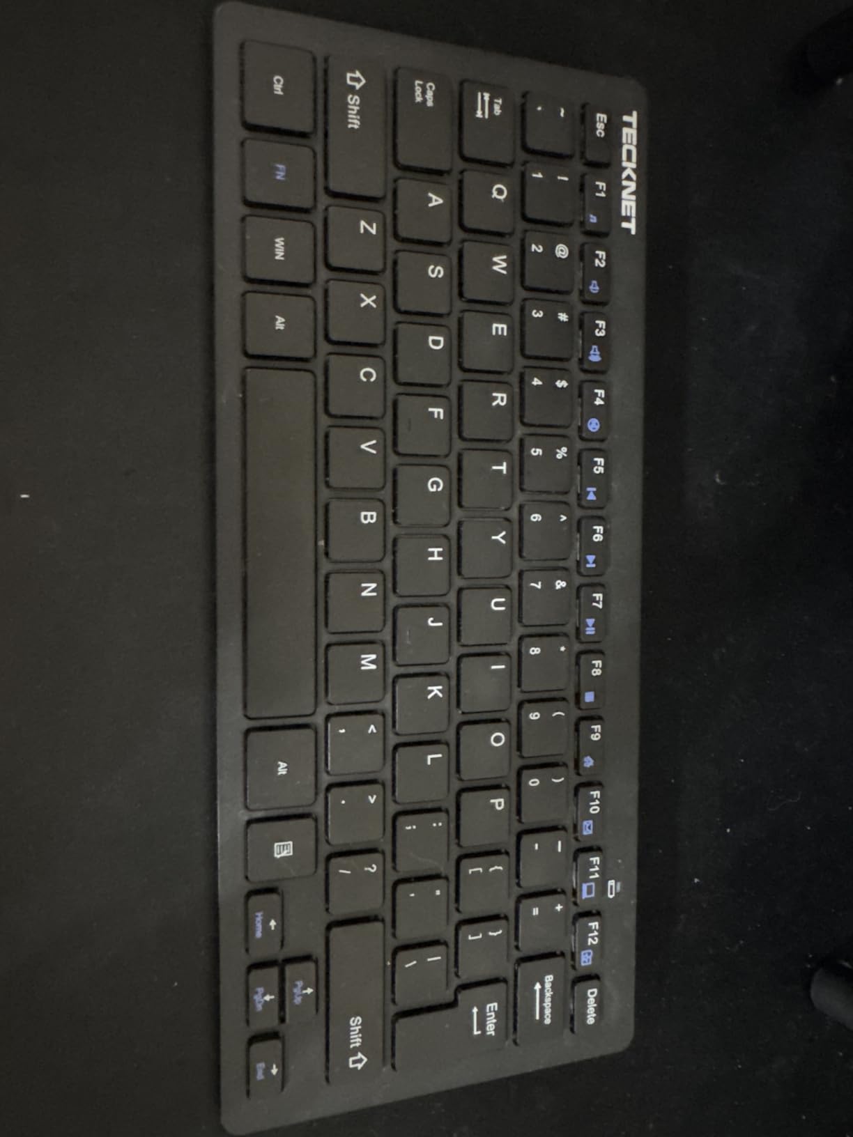 TECKNET 2.4G Wireless Keyboard - Mini Compact Keyboard with Media Hotkeys, 12-Month Battery Life, Compatible with PC, Desktop, Laptop, Smart TV - Black customer photo 2