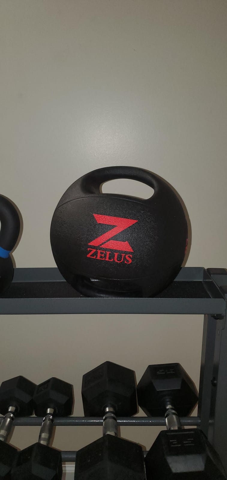 ZELUS Medicine Ball with Dual Grip| 10/20 lbs Exercise Ball |Weight Ball with Handles| Textured Grip Exercise Ball |Strength Training| Core Workouts | eco-friendly odorless rubber, dual anti-skid grips, for core strength training mobility, home gym crossfit customer photo 1