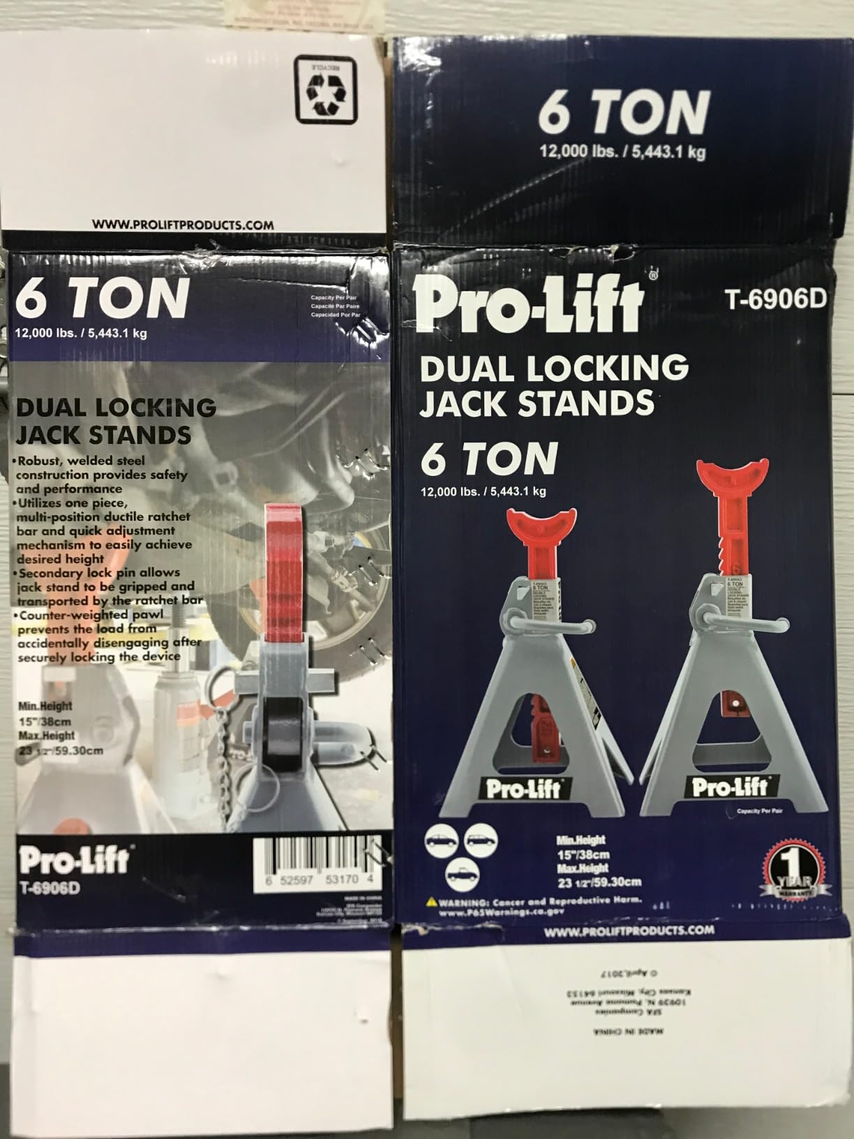 Pro-Lift Heavy Duty 6 Ton Jack Stands Pair - Double Locking Pins - Handle Lock and Mobility Pin for Auto Repair Shop with Extra Safety customer photo 1