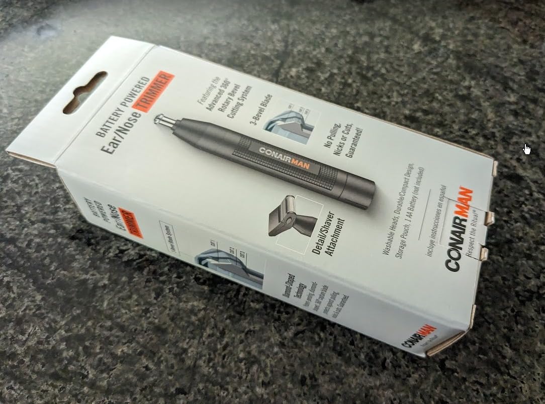 ConairMan Nose Hair Trimmer for Men, For Nose, Ear, and Eyebrows, Patent 360 Bevel Blade for No Pull, No Snag Trimming Experience, Cordless Trimmer 2 piece Set with Detail and Shaver Attachments customer photo 2