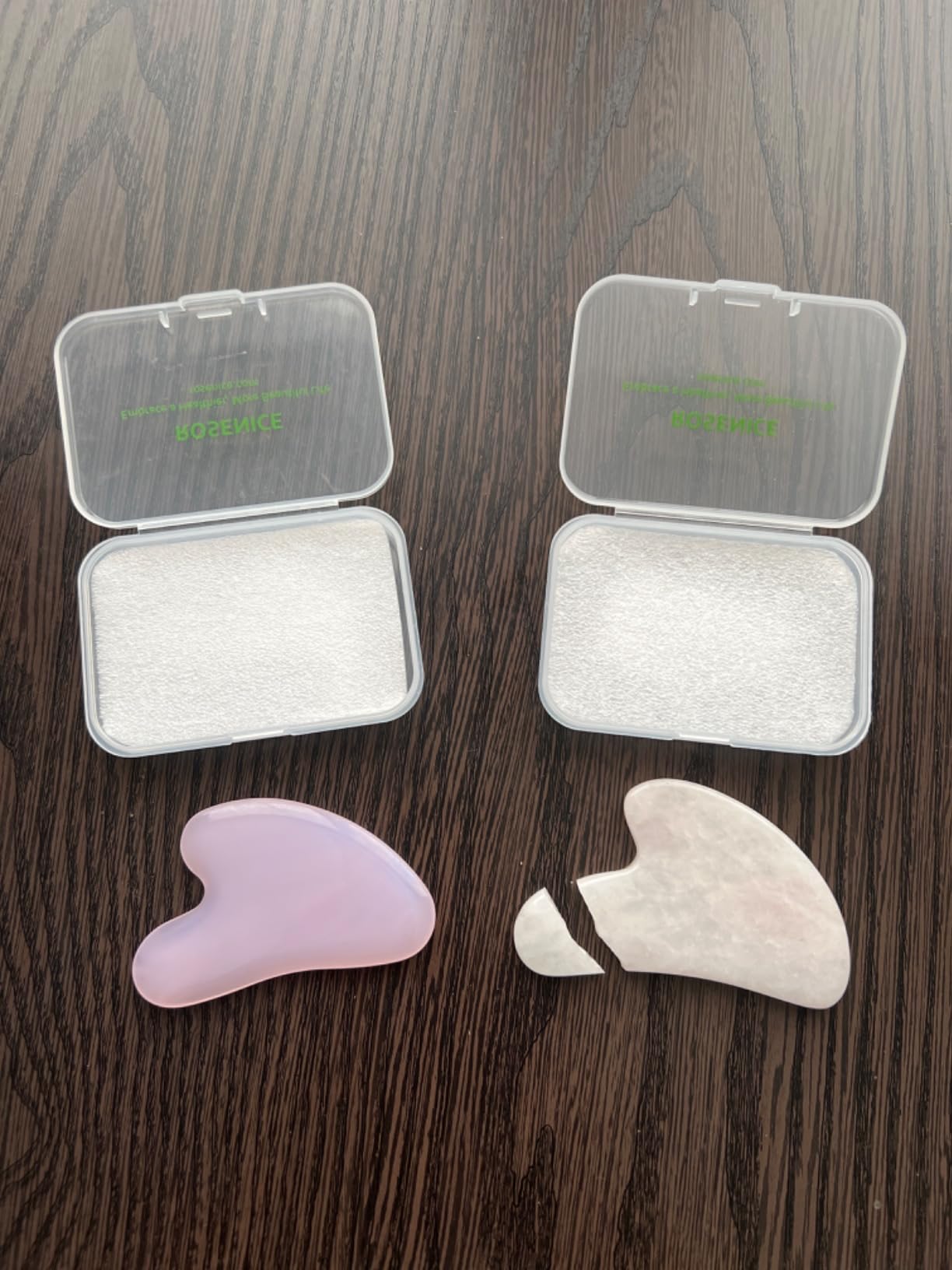 rosenice Gua Sha Facial Tools Guasha Tool Gua Sha Jade Stone Manual Massage Sticks for Jawline Sculpting and Puffiness Reducing for Face Body Tensions Reduce Festive Gifts customer photo 1