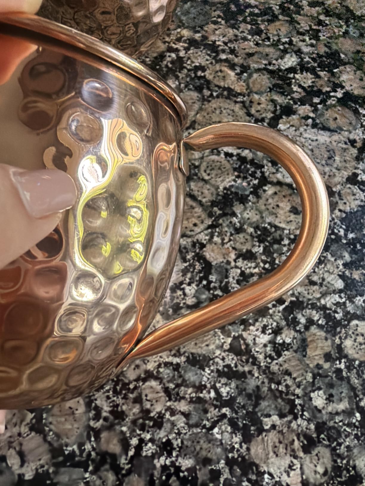 Yooreka Gift Set Moscow Mule Mugs Set Of 4 16 oz Solid Cooper, 100% Pure Copper Cups HANDCRAFTED, BONUS 4 Straws, 4 Wood Coasters, Stirring Spoon, Shot Glass and Cleaning brush (Oval) customer photo 1