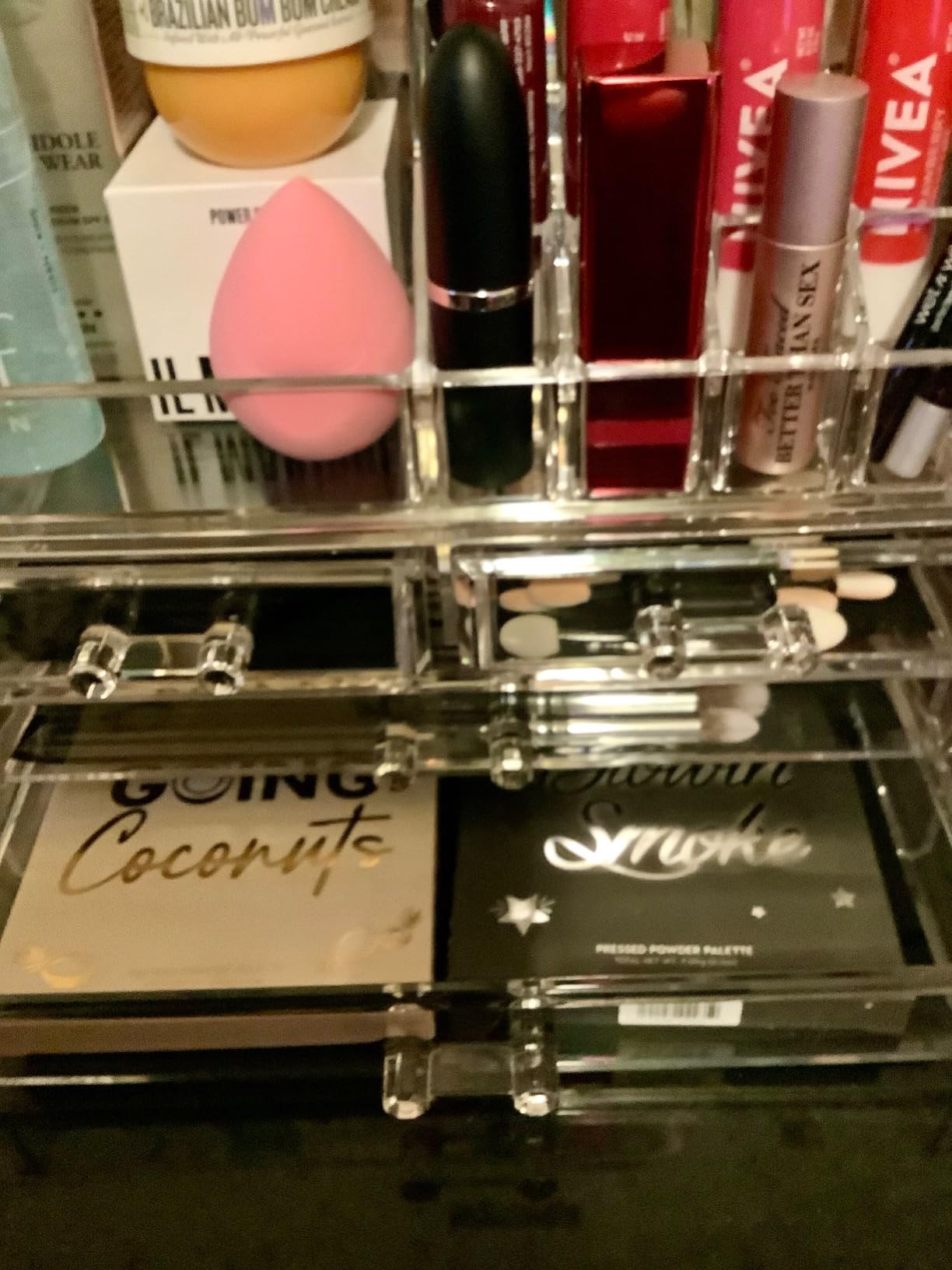Masirs Clear Makeup Organizer with 4 Drawers 16 Compartments, Countertop customer photo 2