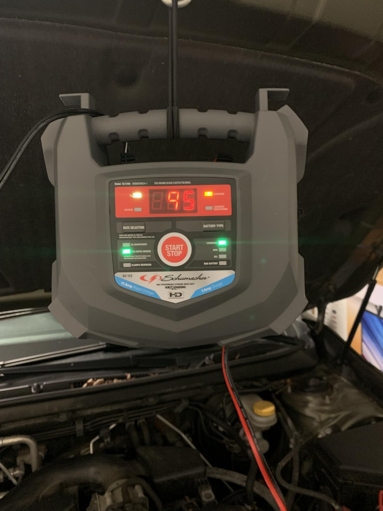 Schumacher Electric Car Battery Charger 12V/6V - Trickle Charger, Maintainer for Automobile & Marine Batteries (AGM/Gel/Deep Cycle) - SC1280 customer photo 1