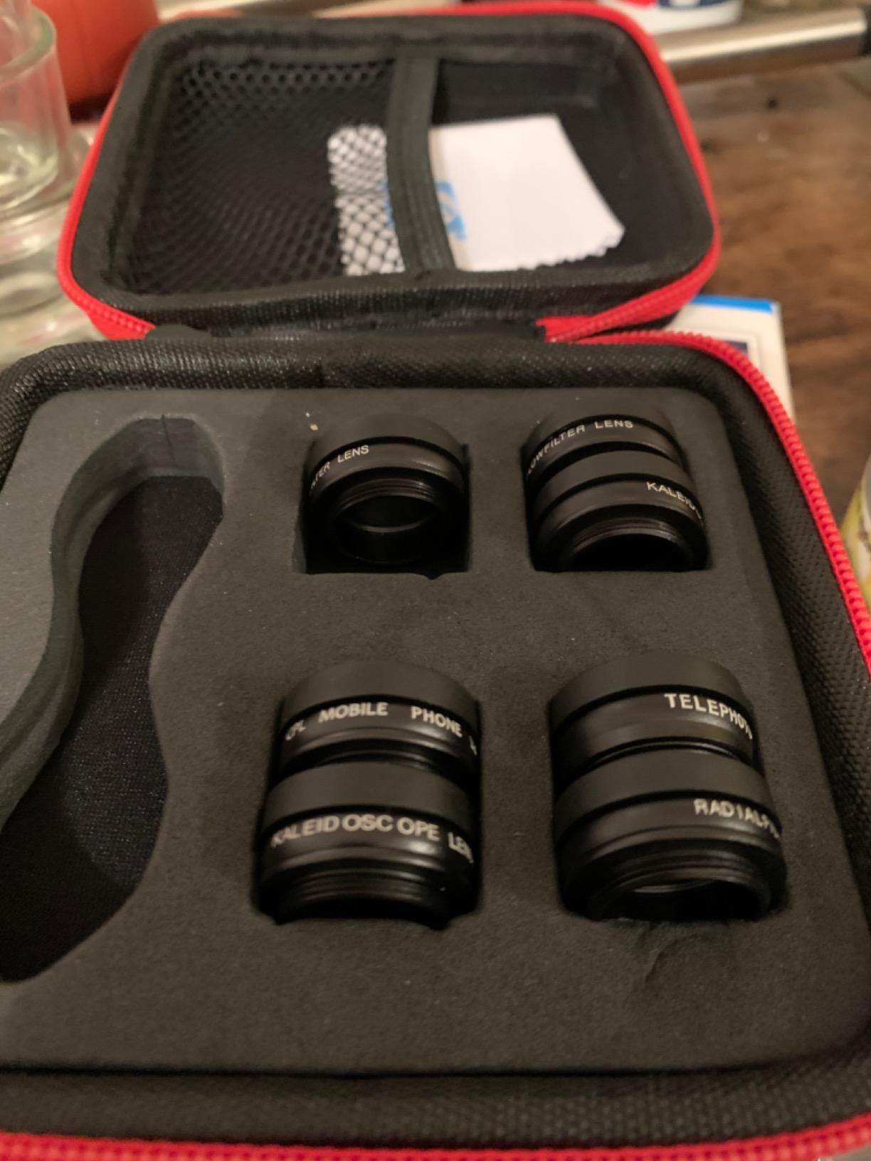 Apexel Phone Camera Lens - Macro Lens+Wide Lens+Fisheye Lens+Telephoto Lens+CPL/Flow/Radial/Star Filter+Kaleidoscope 3/6 Lens 10 in 1 Lens Kit +Remote Shutter for iPhone, Samsung, LG and Most Smartphones customer photo 2