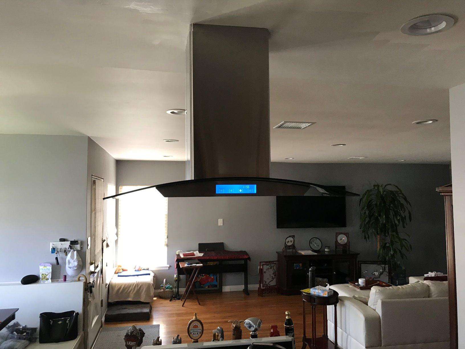 Cosmo COS-63ISS75 30 in. Lumin Collection 380 CFM Ducted Island Range Hood, LED, Stainless Steel, Soft Touch Controls, 3 Fan Speeds, Permanent Dishwasher-Safe Baffle Filters, Timer and Clock customer photo 1