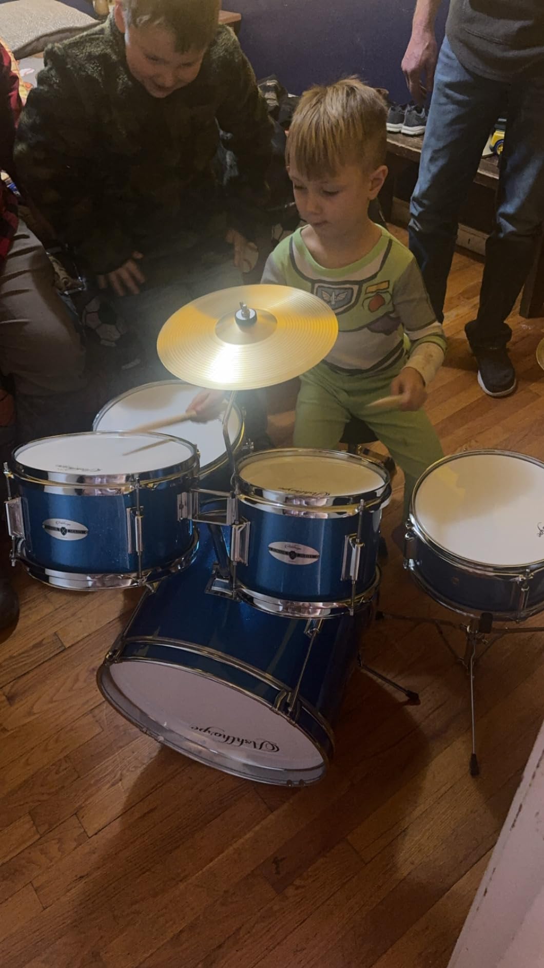 Ashthorpe 5-Piece Complete Kids Drum Set with Genuine Brass Cymbals - Junior Beginner Kit with 16