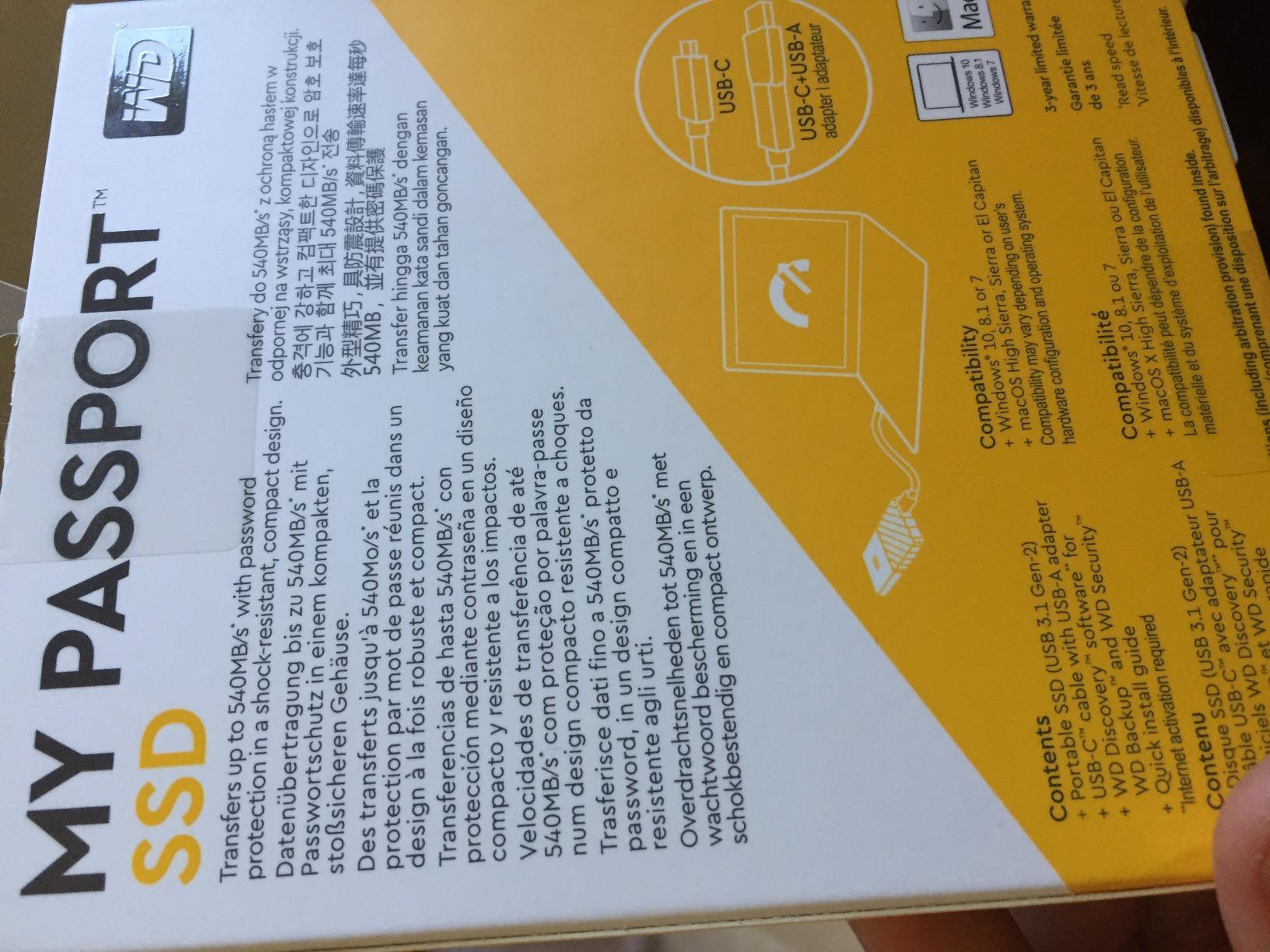 WD 2TB My Passport SSD External Portable Drive, USB 3.1, Up to 540 MB/s - WDBKVX0020PSL-WESN customer photo 1